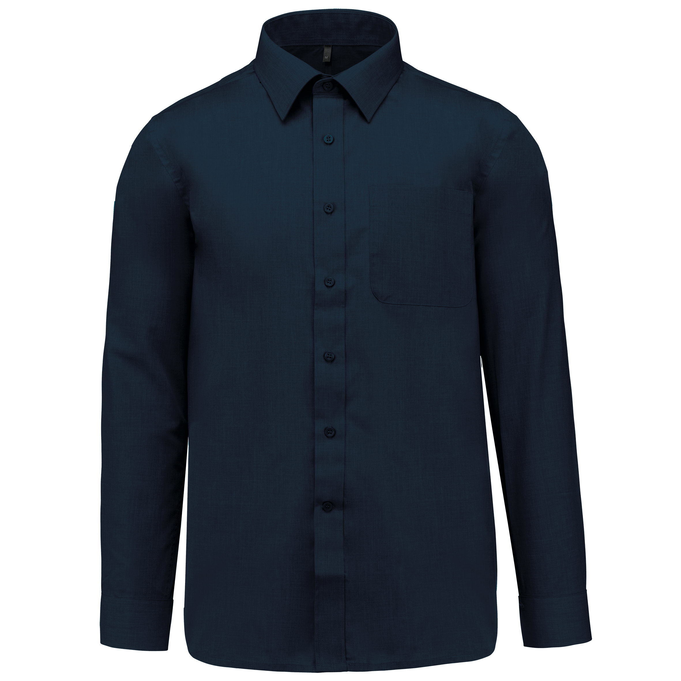 Camisa popeline poliéster / algodão de tratamento fácil - Azul marinho