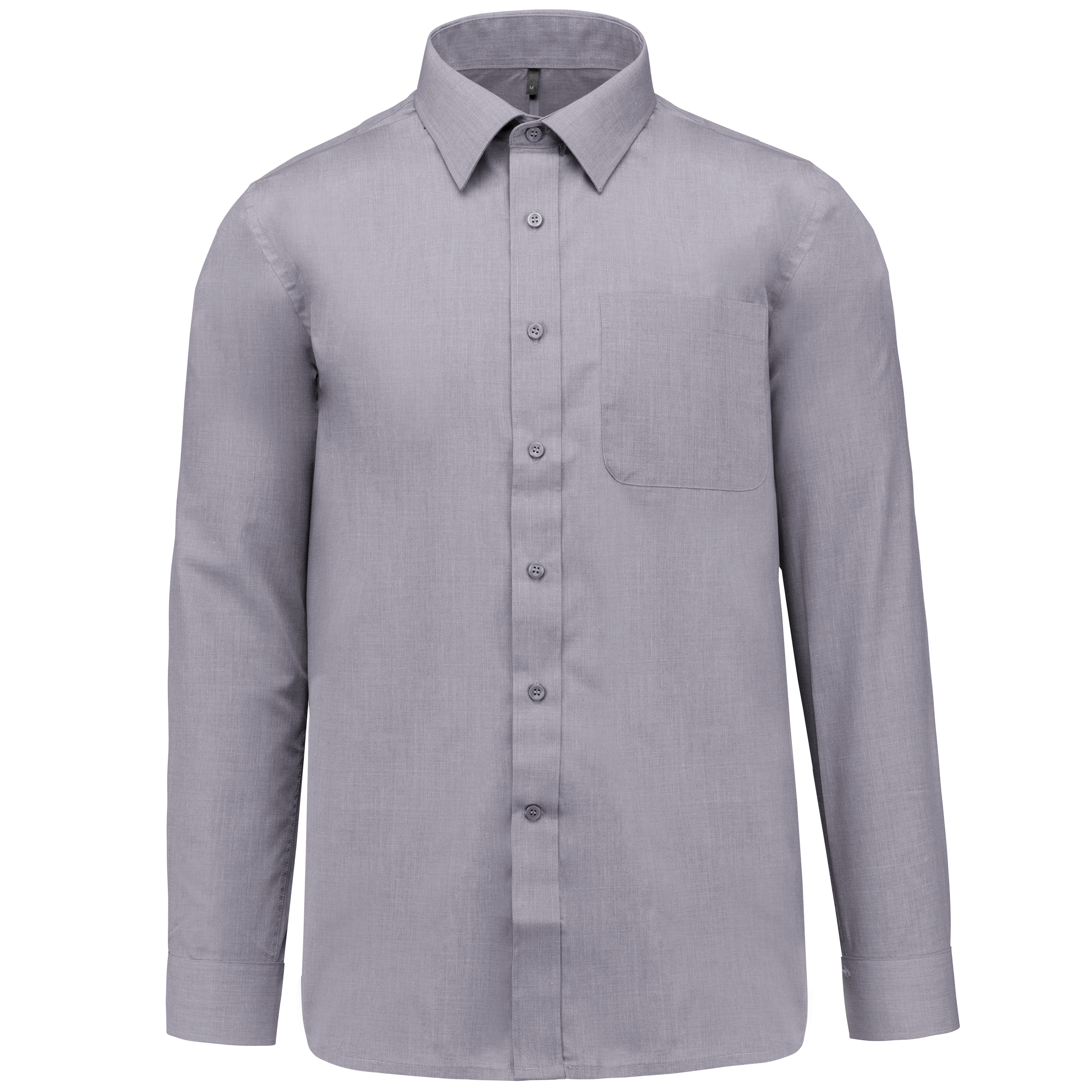 Camisa popeline poliéster / algodão de tratamento fácil - Prateado