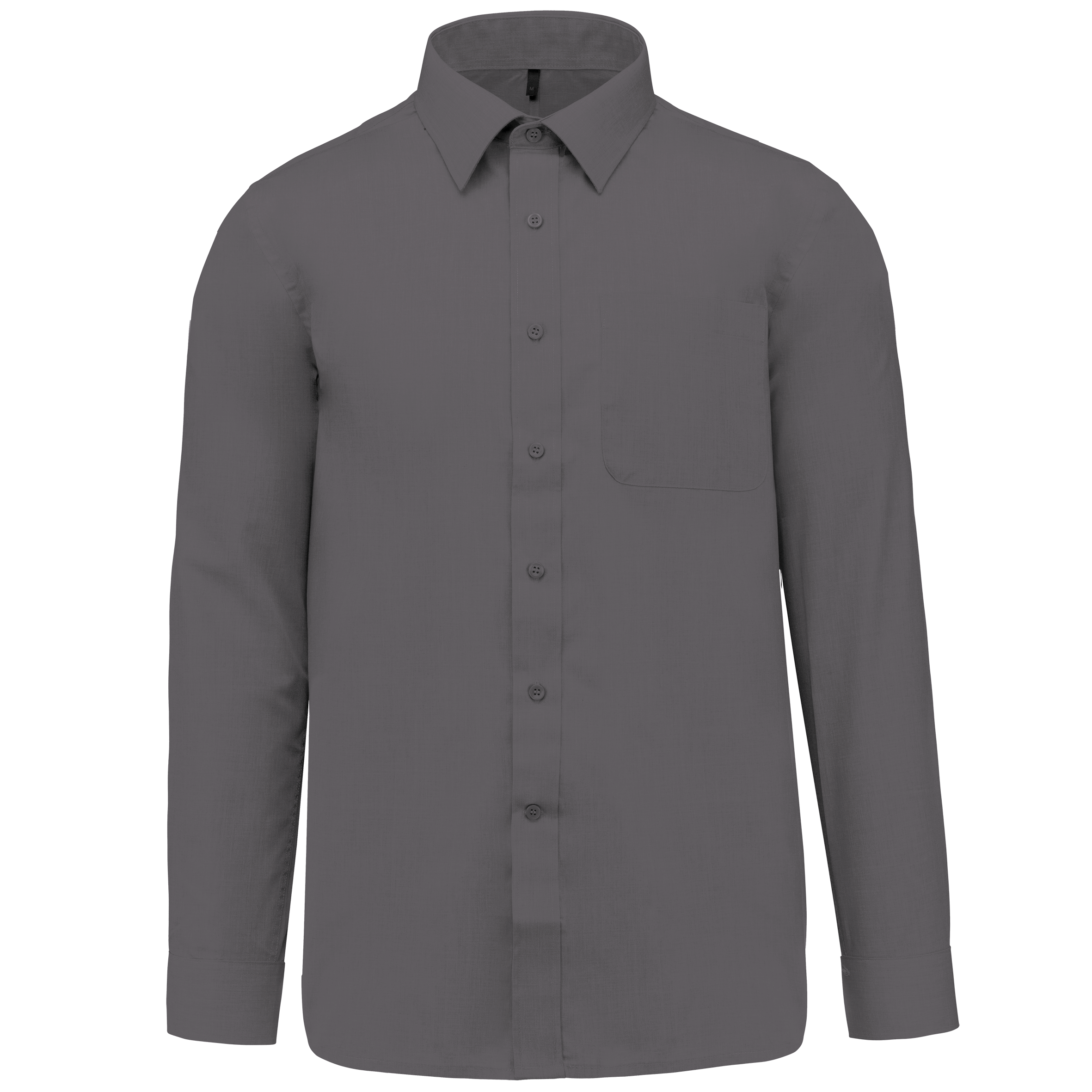 Camisa popeline poliéster / algodão de tratamento fácil - Cinzento urbano