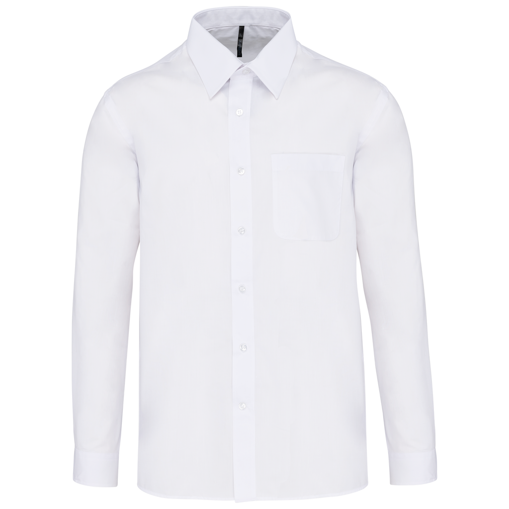 Camisa popeline poliéster / algodão de tratamento fácil - Branco