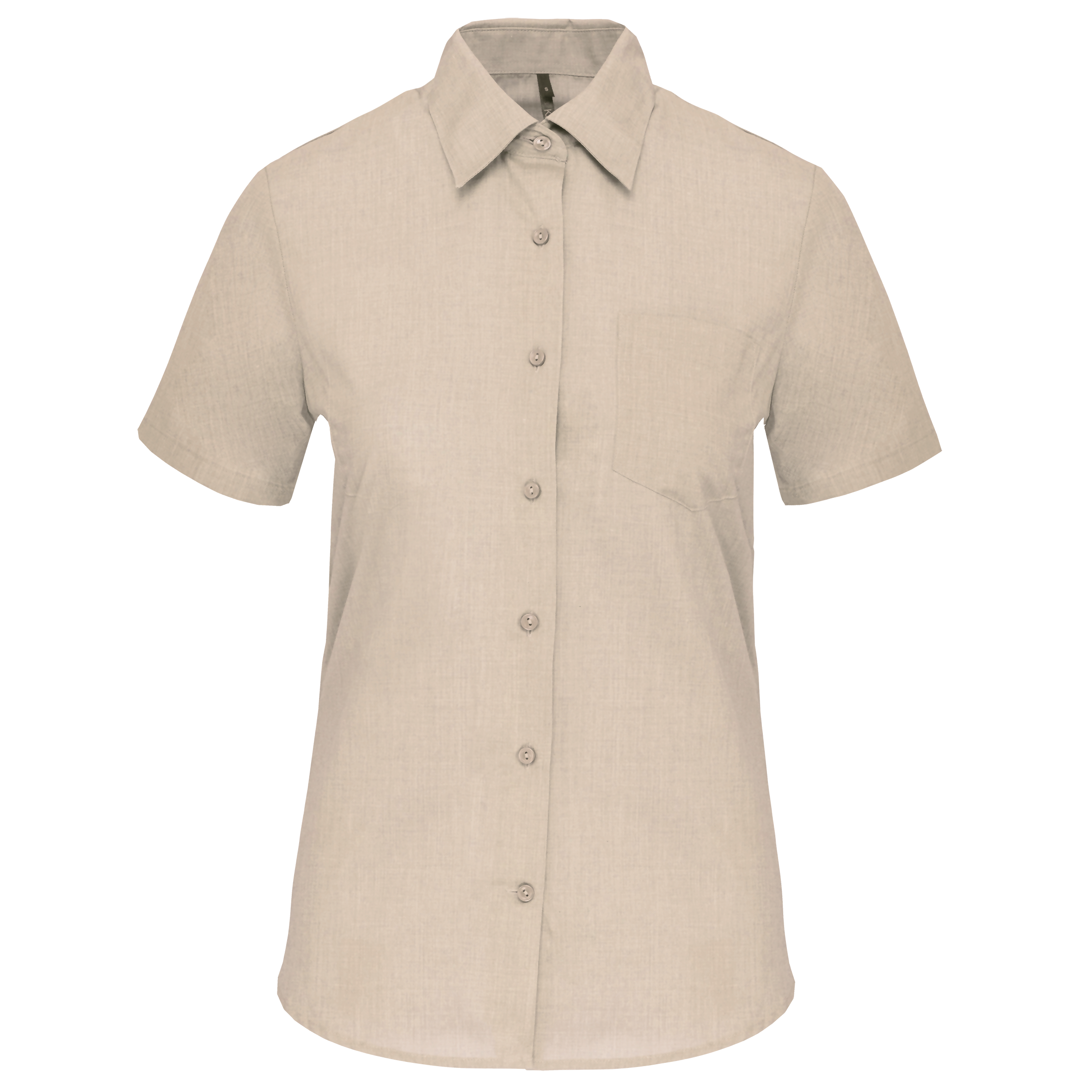 Camisa popeline poliéster / algodão manga curta de tratamento fácil de senhora - Angorá