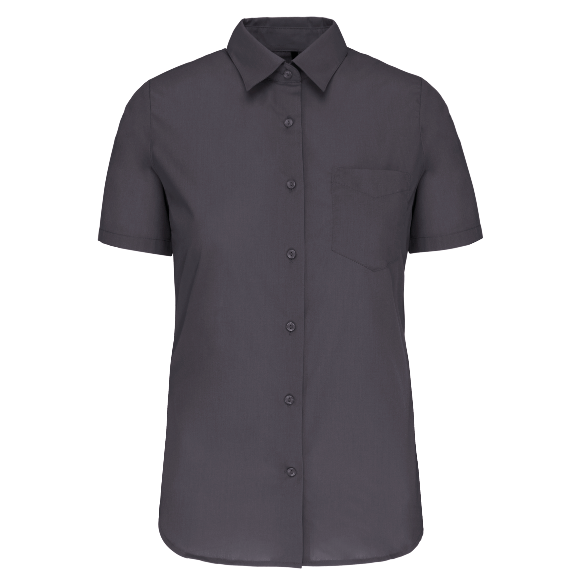 Camisa popeline poliéster / algodão manga curta de tratamento fácil de senhora - Zinco