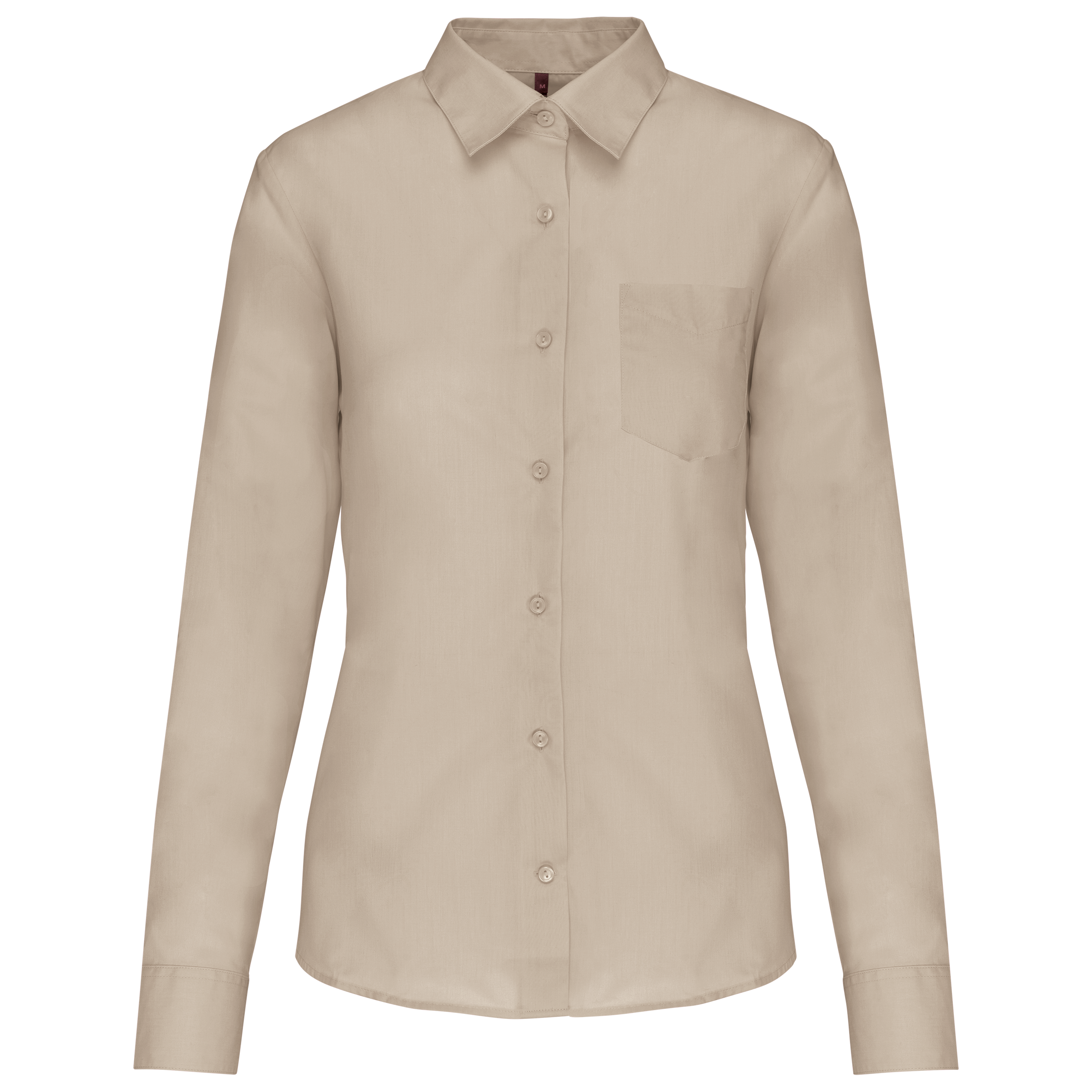 Camisa popeline poliéster / algodão de tratamento fácil de senhora - Bege