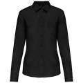 Camisa popeline poliéster / algodão de tratamento fácil de senhora - Preto