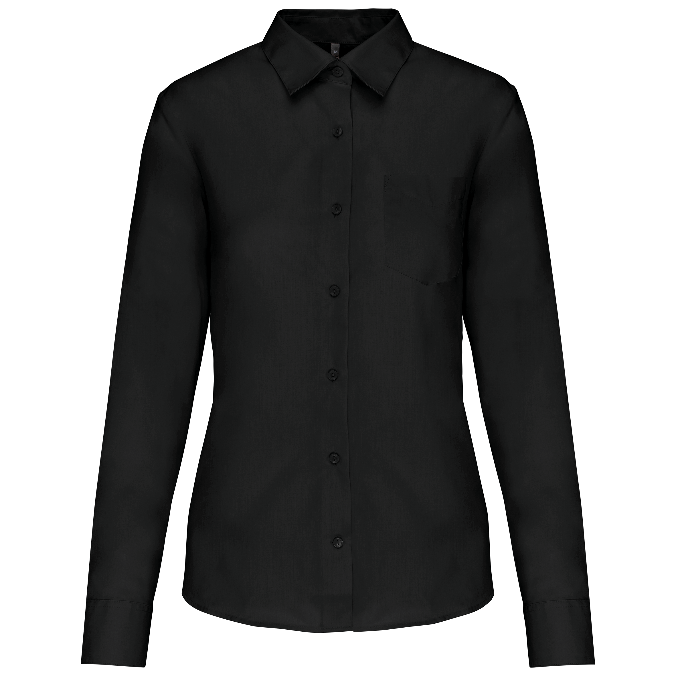Camisa popeline poliéster / algodão de tratamento fácil de senhora - Preto