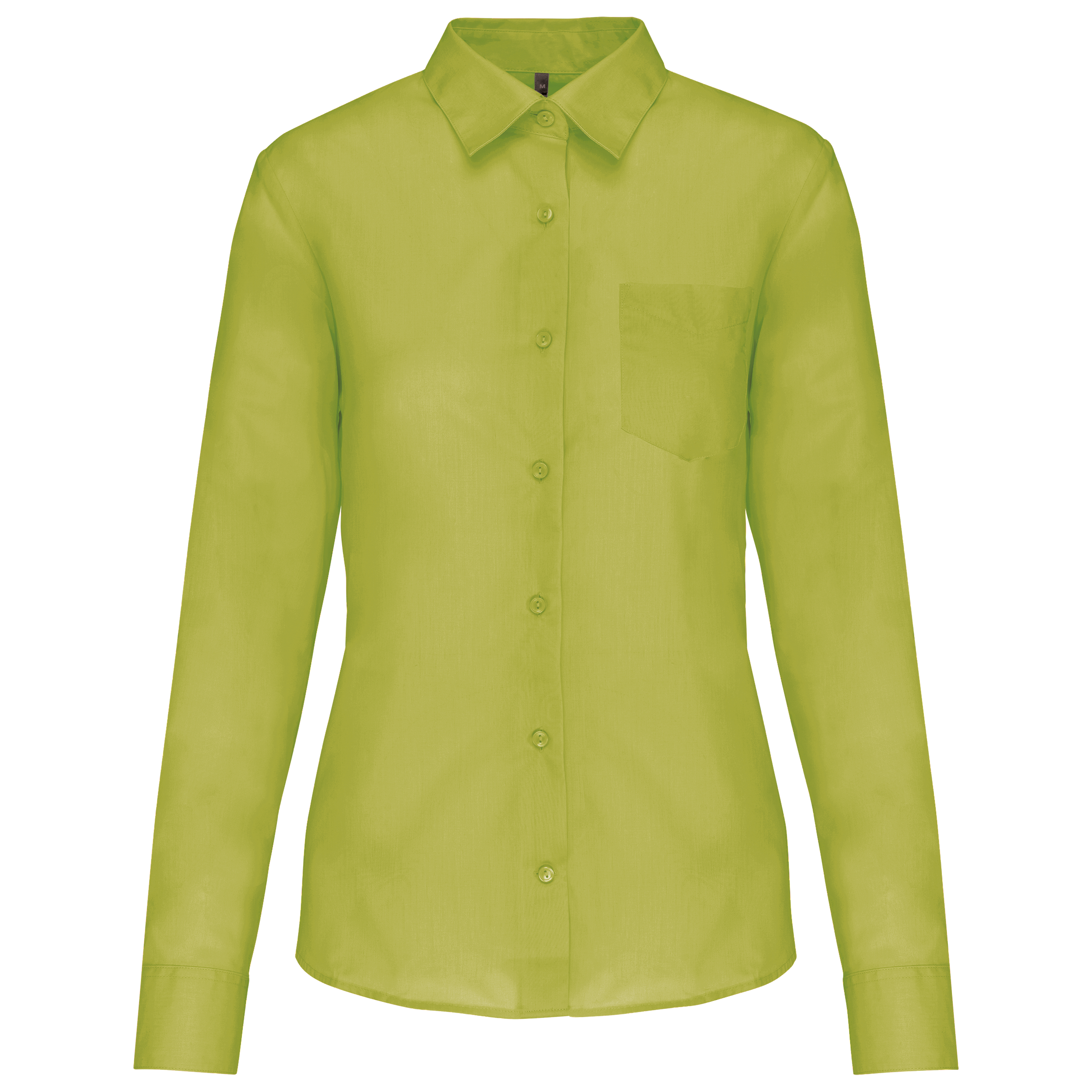 Camisa popeline poliéster / algodão de tratamento fácil de senhora - Lima queimado