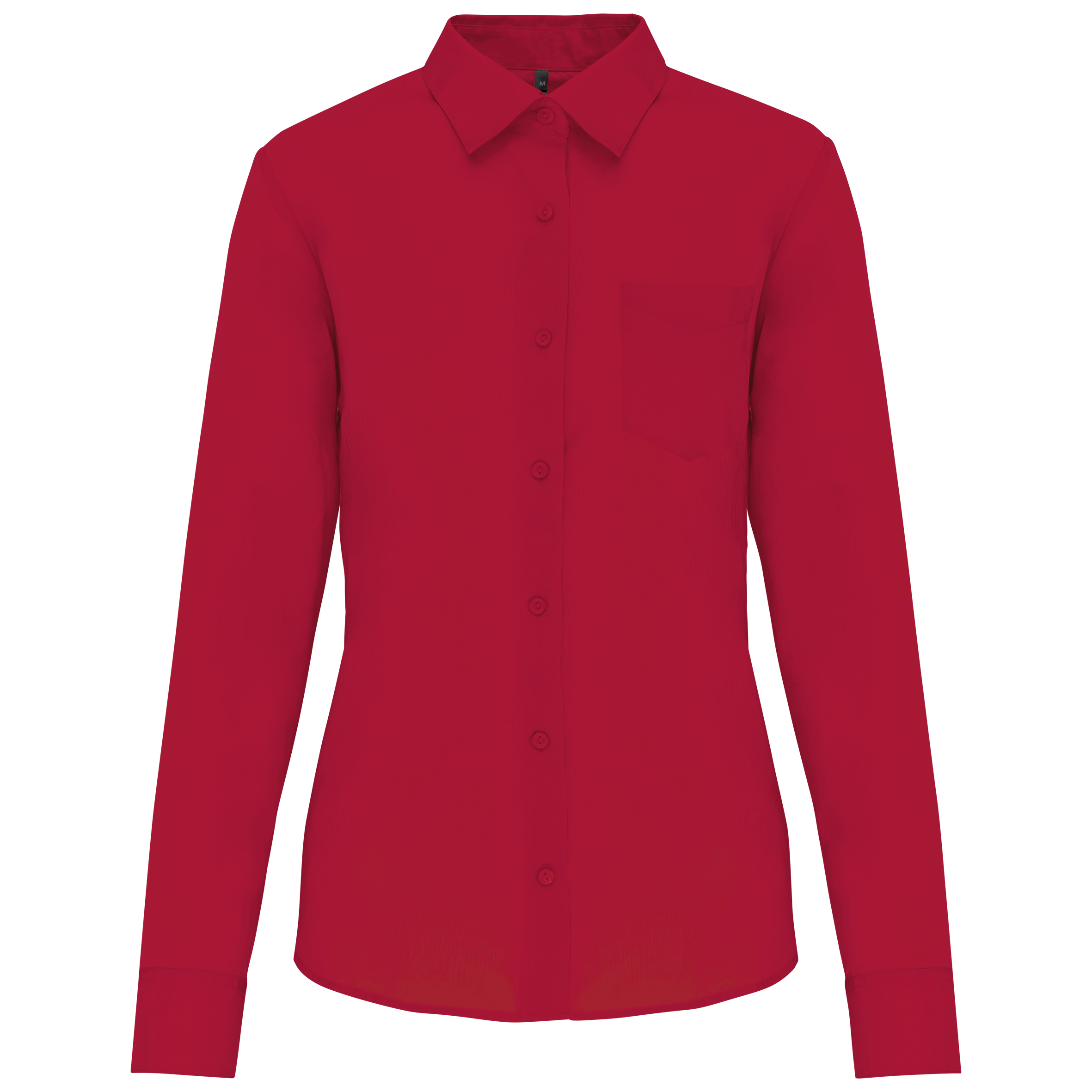 Camisa popeline poliéster / algodão de tratamento fácil de senhora - Vermelho clássico