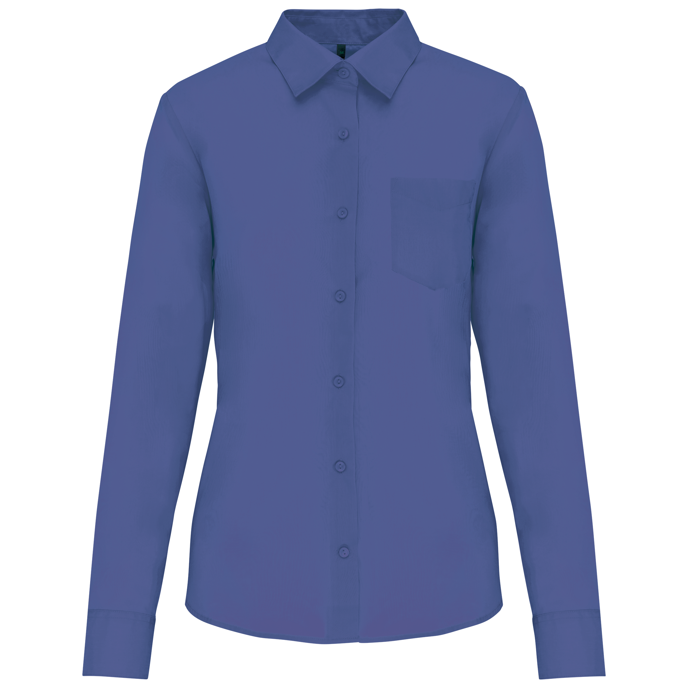 Camisa popeline poliéster / algodão de tratamento fácil de senhora - Azul cobalto