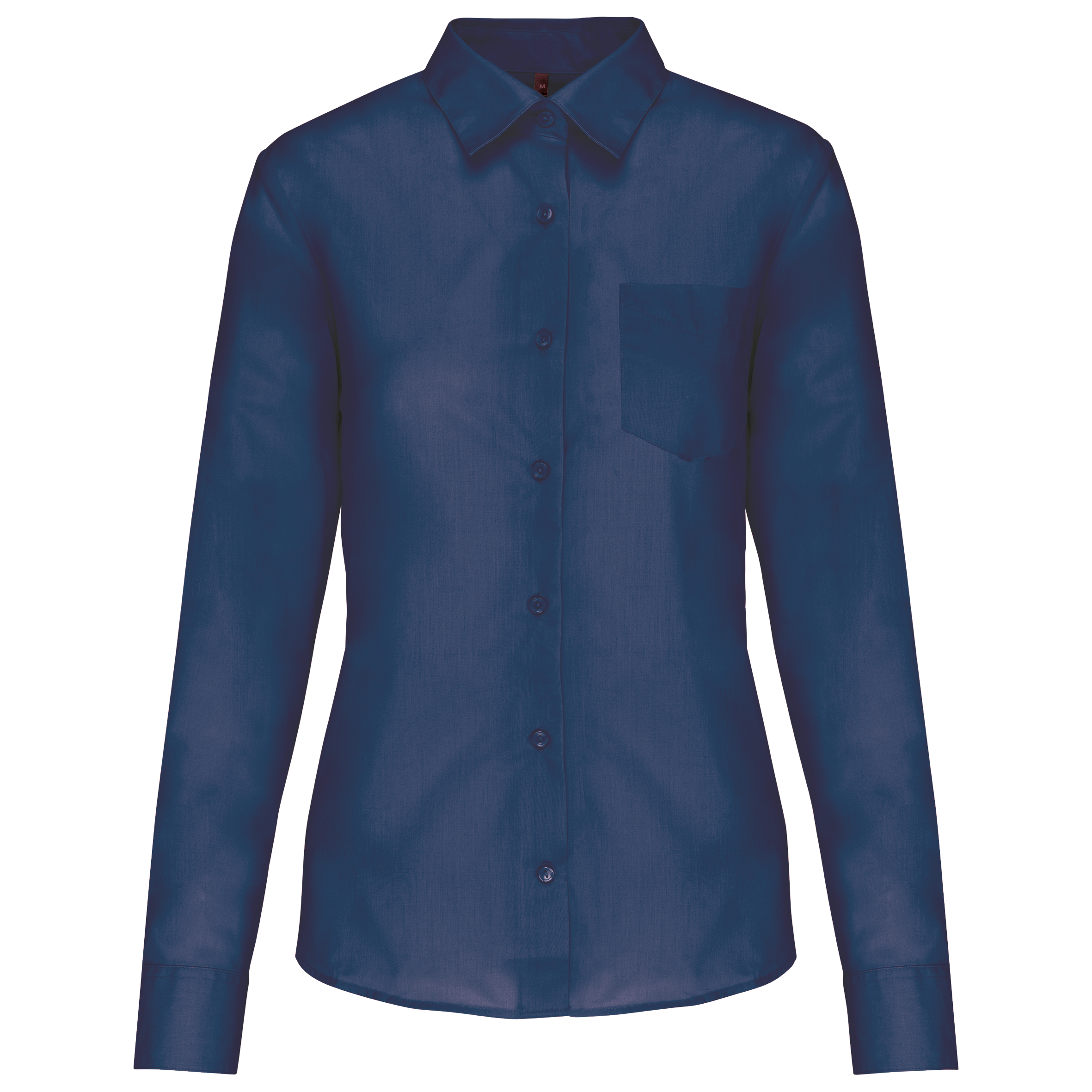Camisa popeline poliéster / algodão de tratamento fácil de senhora - Azul profundo