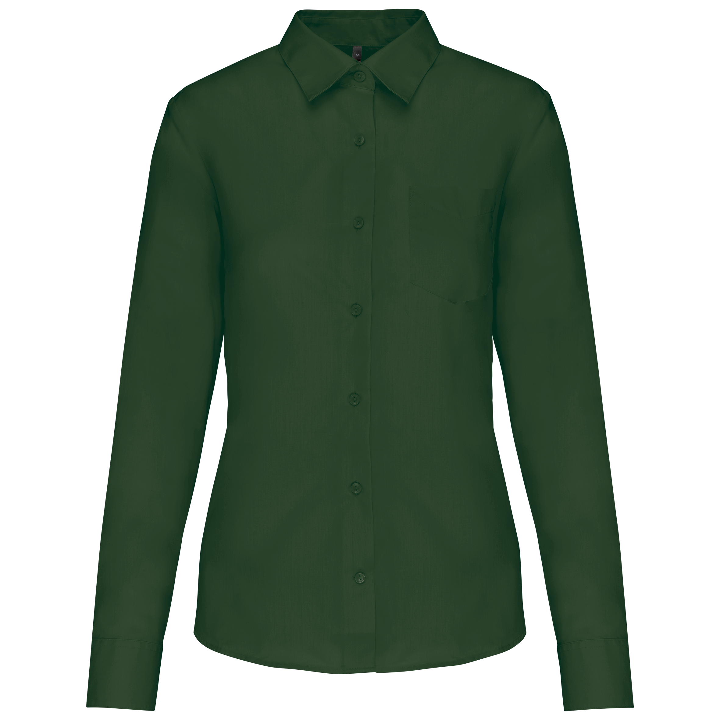 Camisa popeline poliéster / algodão de tratamento fácil de senhora - Verde floresta