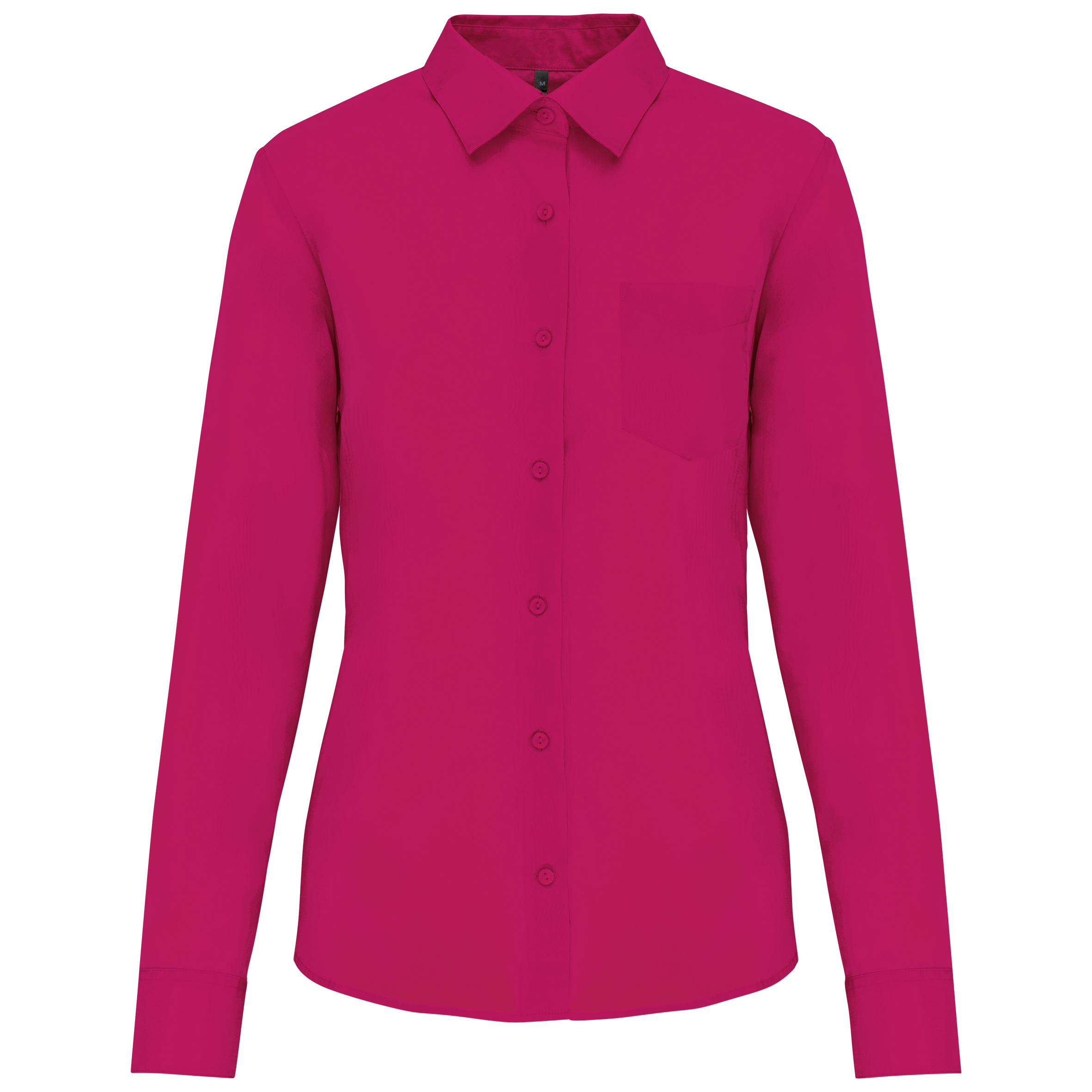 Camisa popeline poliéster / algodão de tratamento fácil de senhora - Fúcsia