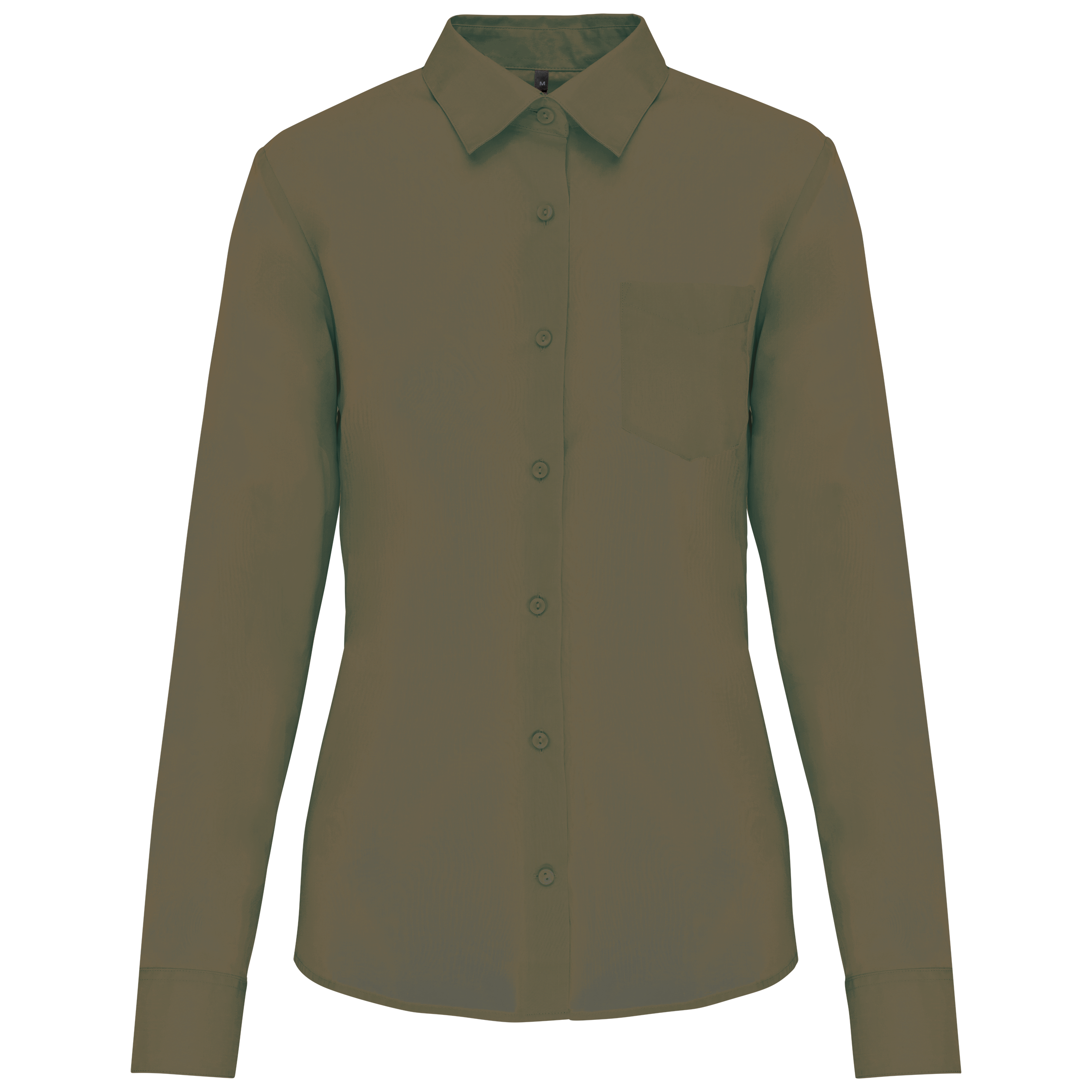 Camisa popeline poliéster / algodão de tratamento fácil de senhora - Caqui claro
