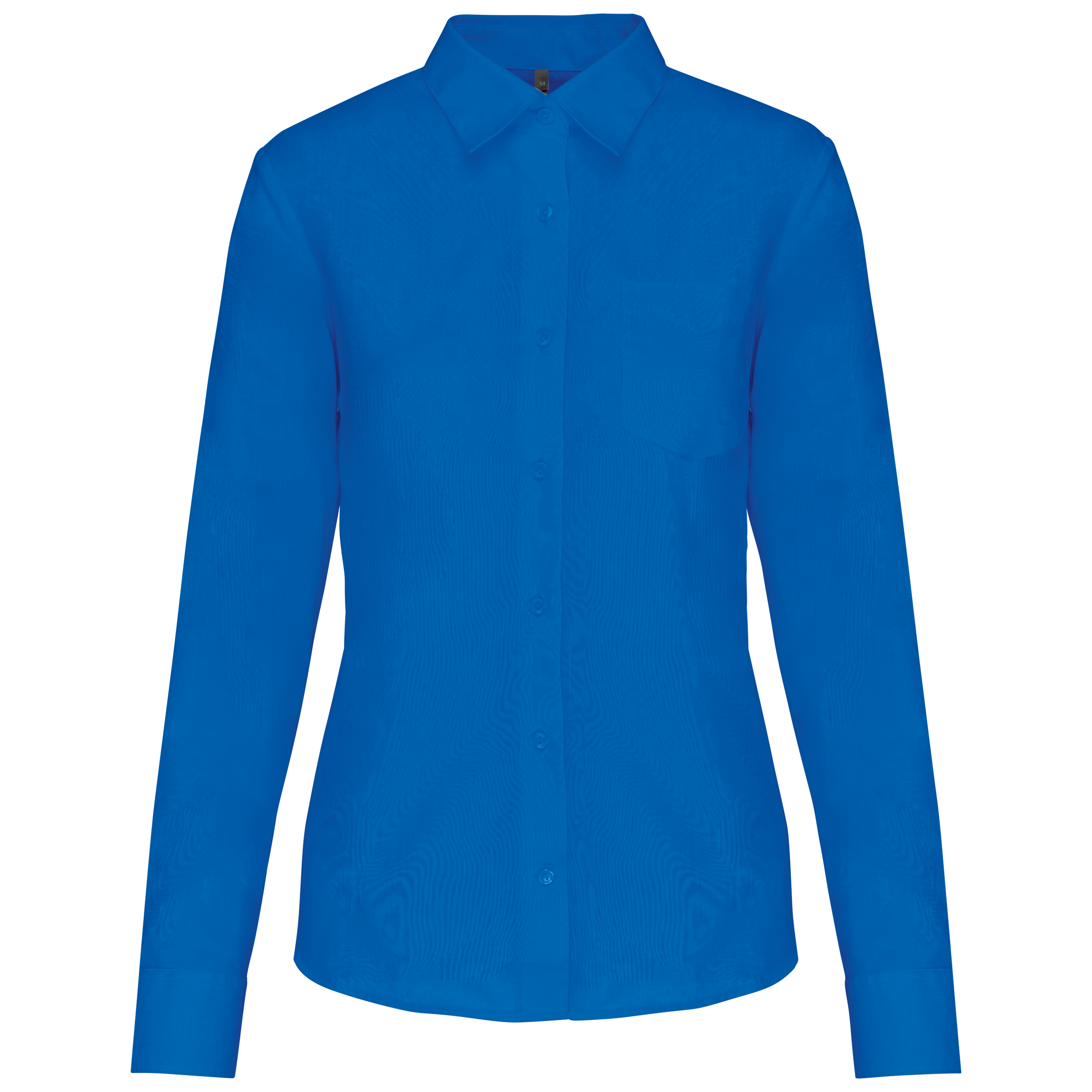 Camisa popeline poliéster / algodão de tratamento fácil de senhora - Azul azul royal claro