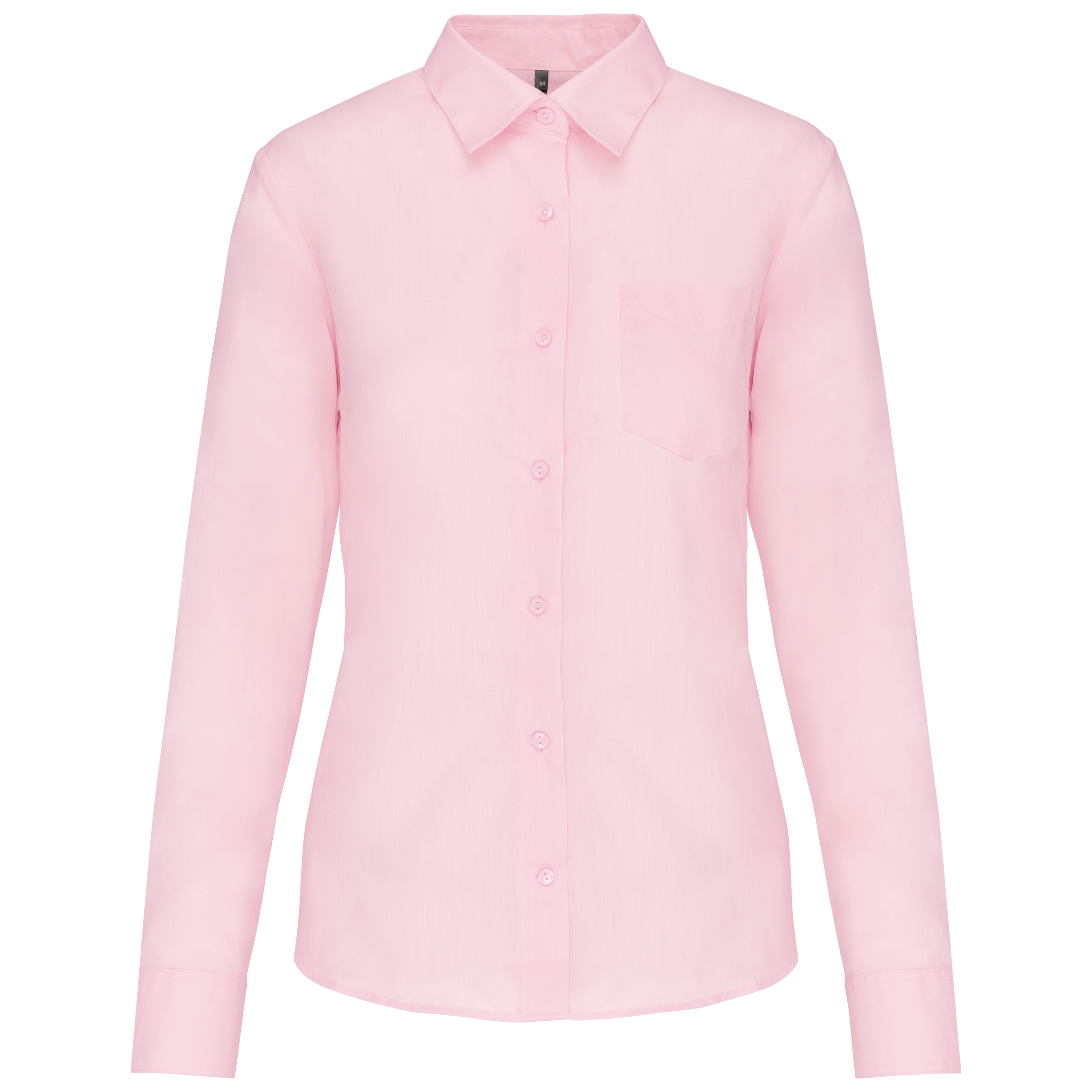 Camisa popeline poliéster / algodão de tratamento fácil de senhora - Rosa claro