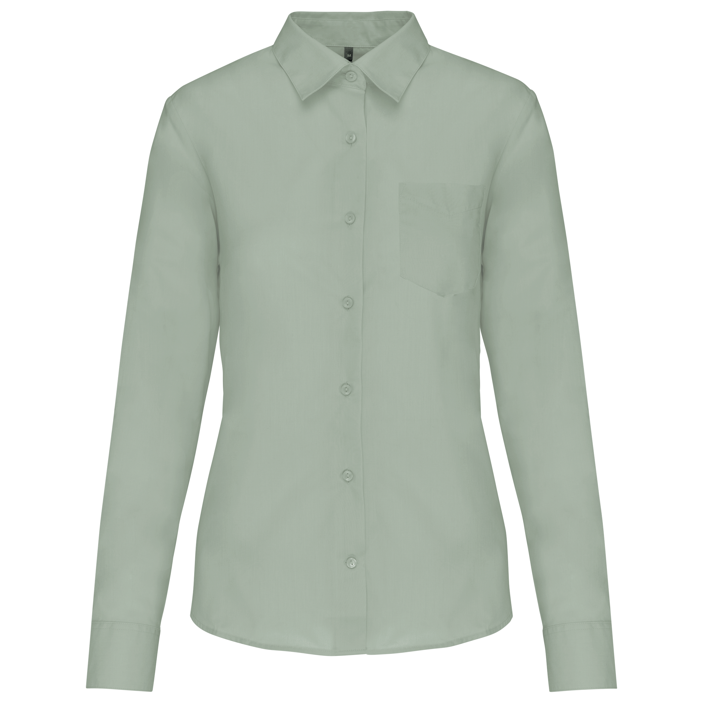 Camisa popeline poliéster / algodão de tratamento fácil de senhora - Sálvia