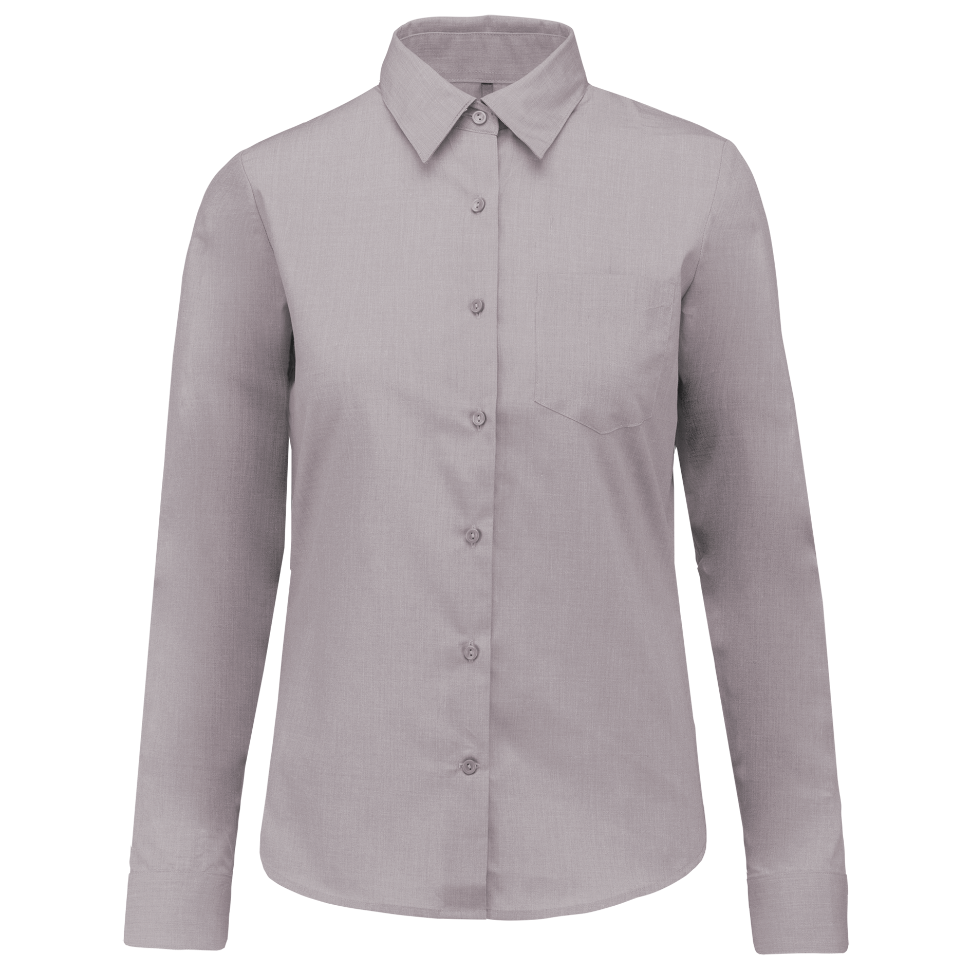 Camisa popeline poliéster / algodão de tratamento fácil de senhora - Prateado