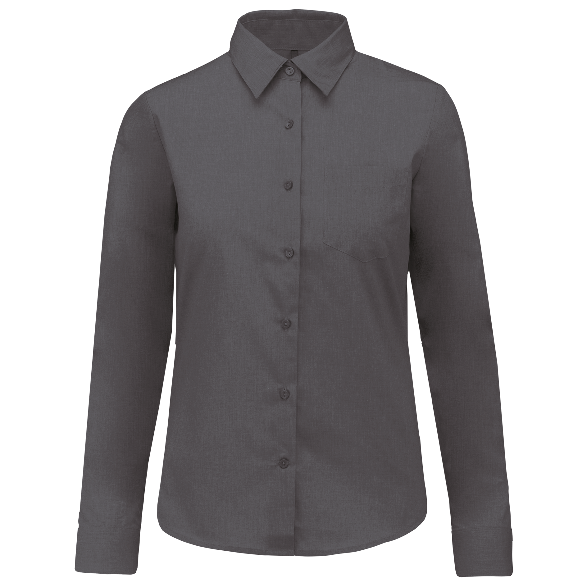 Camisa popeline poliéster / algodão de tratamento fácil de senhora - Cinzento urbano
