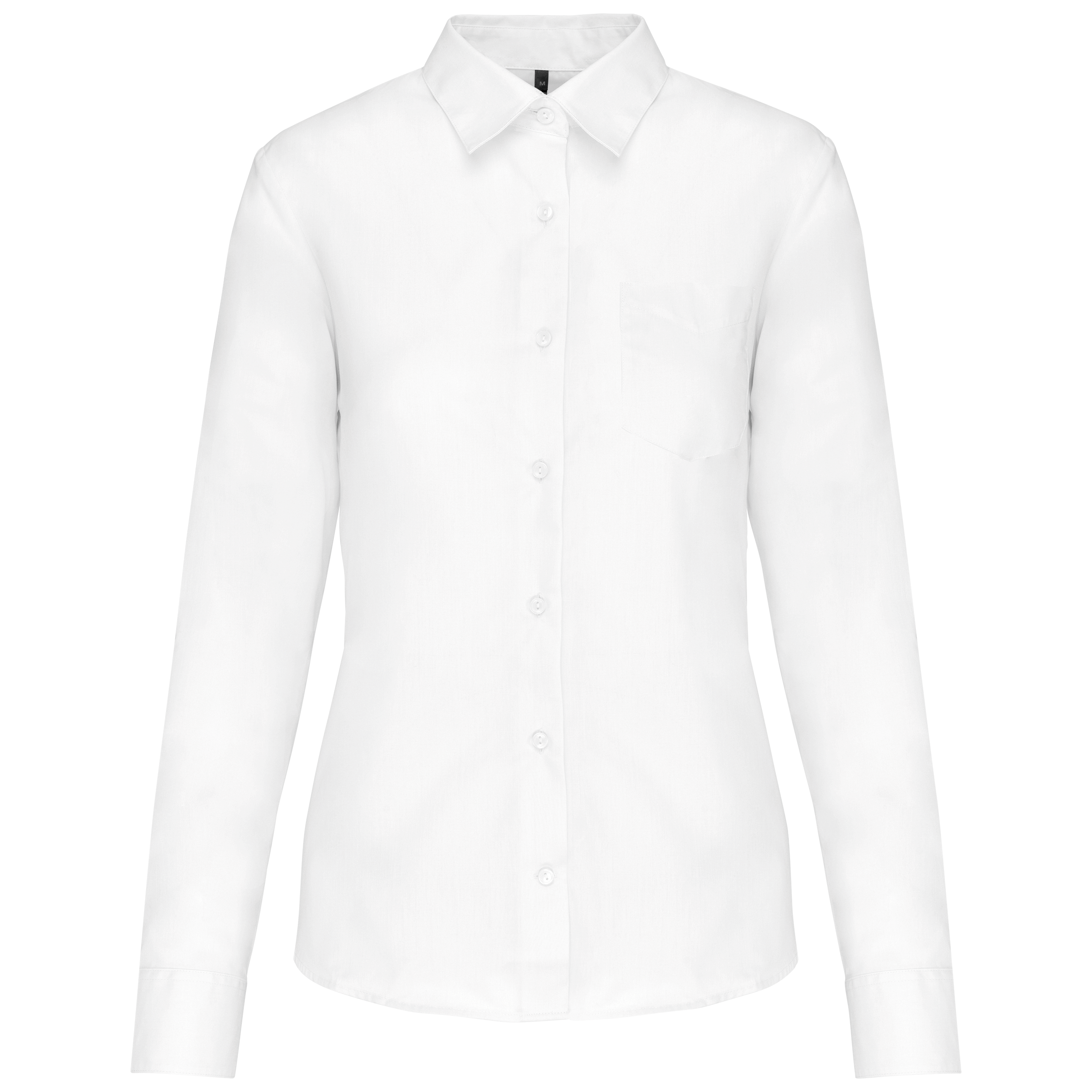 Camisa popeline poliéster / algodão de tratamento fácil de senhora - Branco