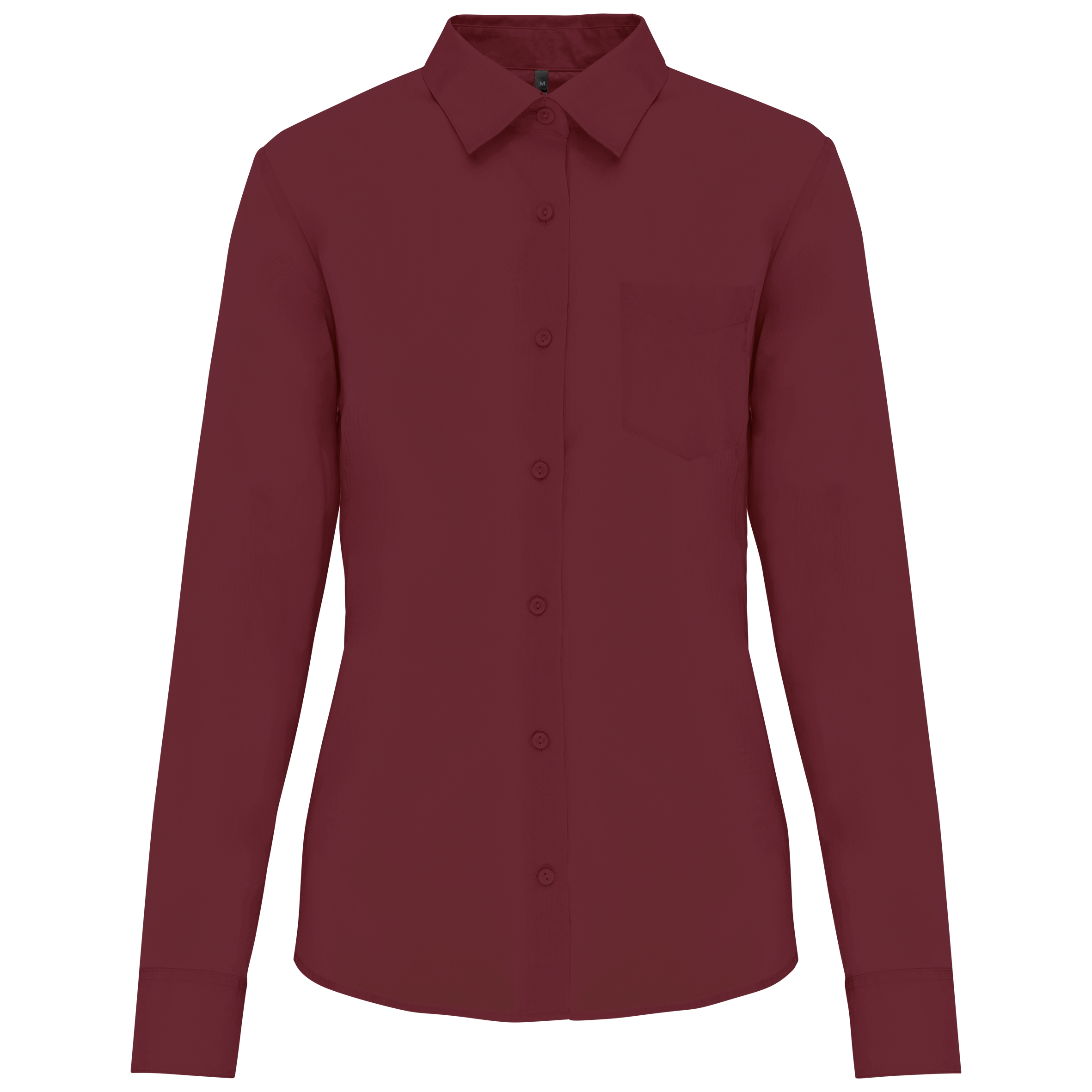 Camisa popeline poliéster / algodão de tratamento fácil de senhora - Vinho