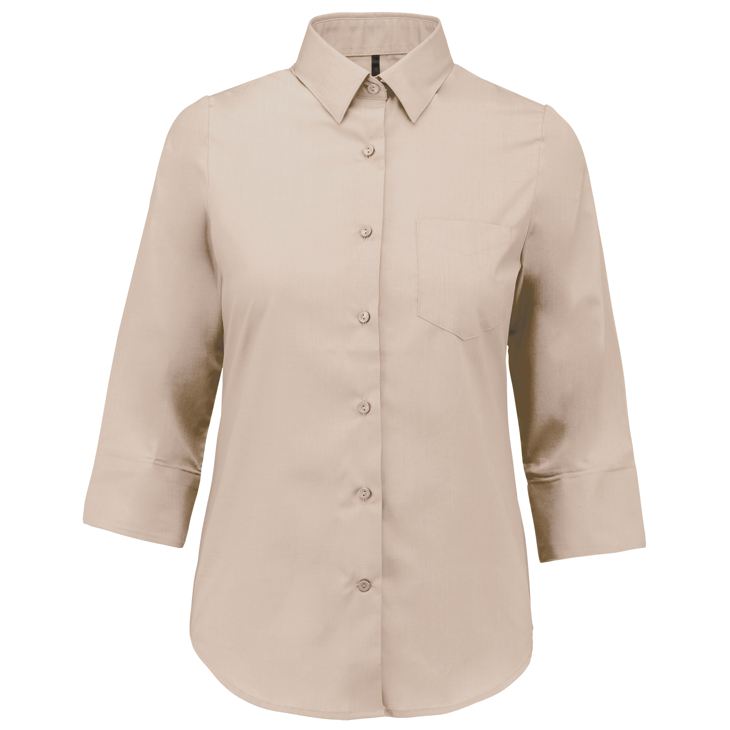 Camisa popeline poliéster / algodão manga a 3 /4 de tratamento fácil de senhora - Angorá