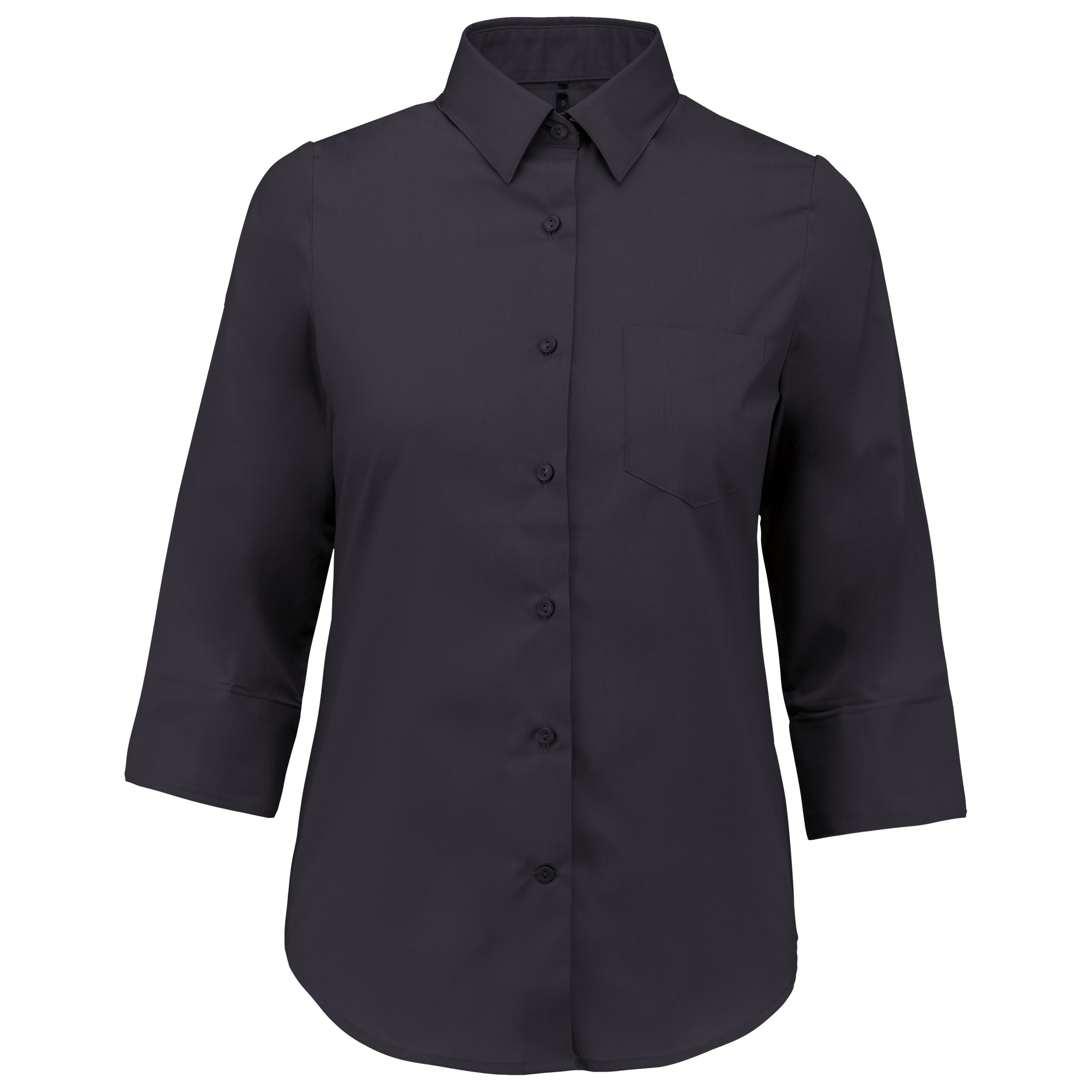 Camisa popeline poliéster / algodão manga a 3 /4 de tratamento fácil de senhora - Zinco
