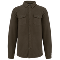 Camisa polar com forro em sherpa - Caqui escuro / Storm cinzento
