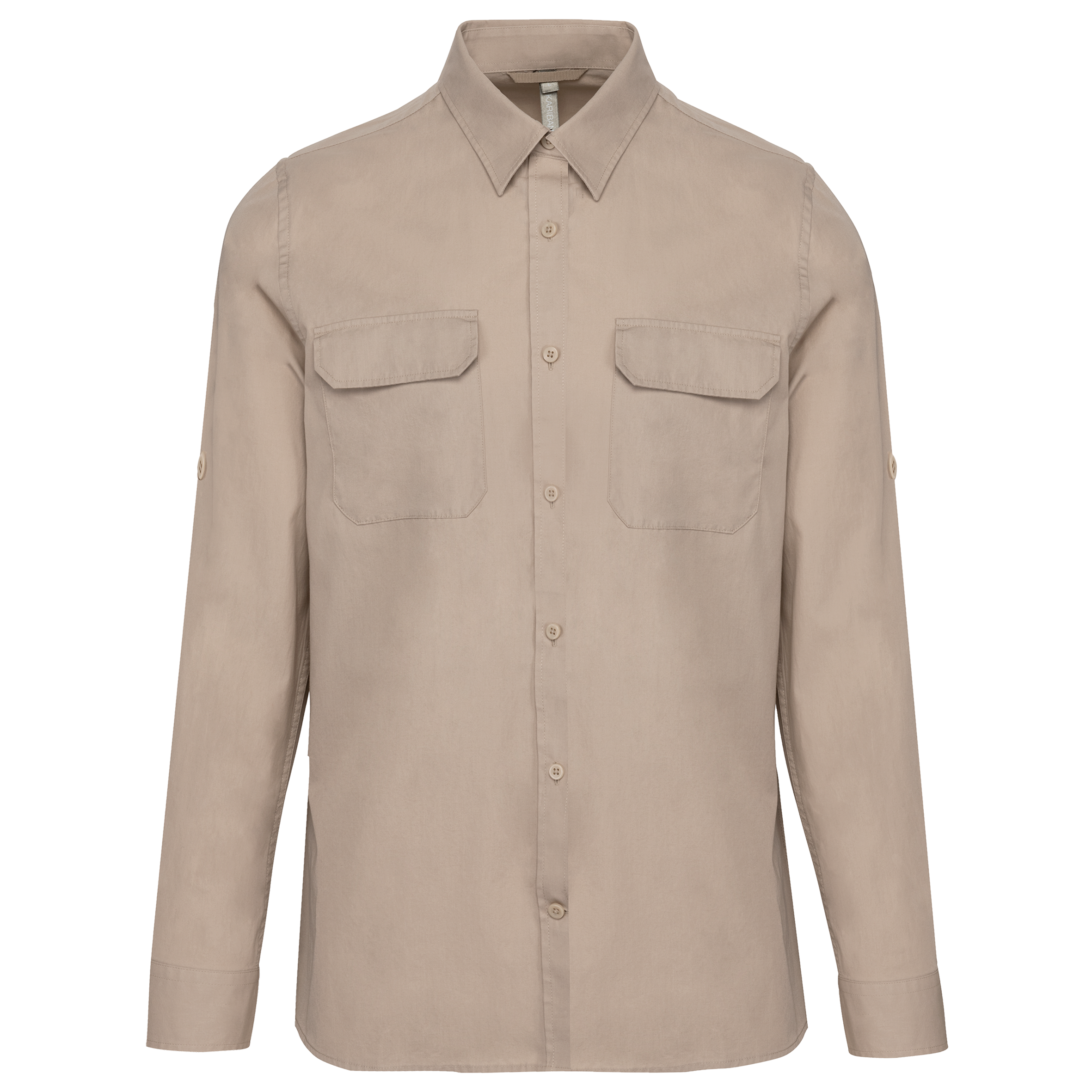 Camisa Safari de manga comprida - Bege