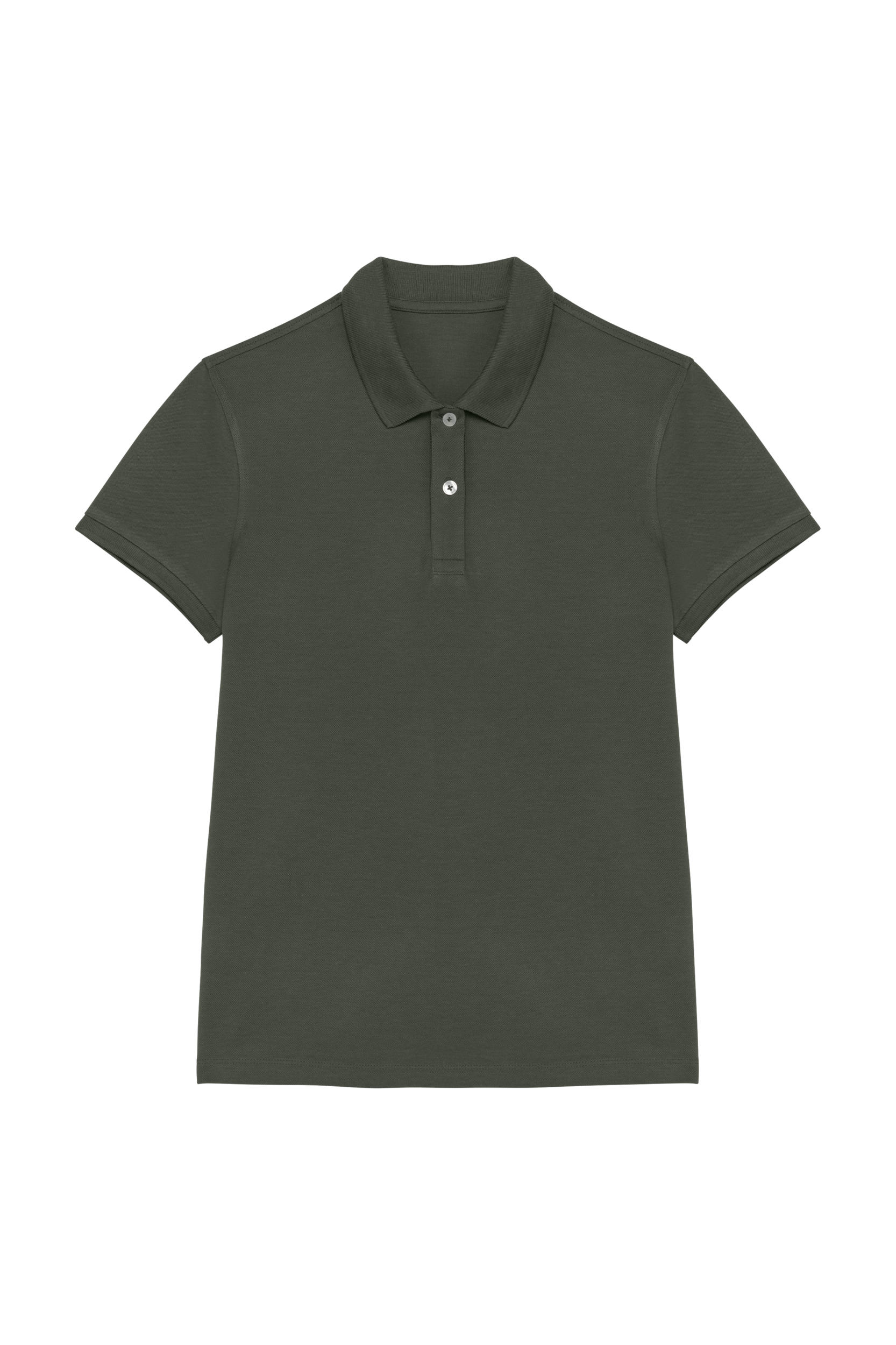 Polo sustentável em malha piqué de senhora - Caqui orgânico