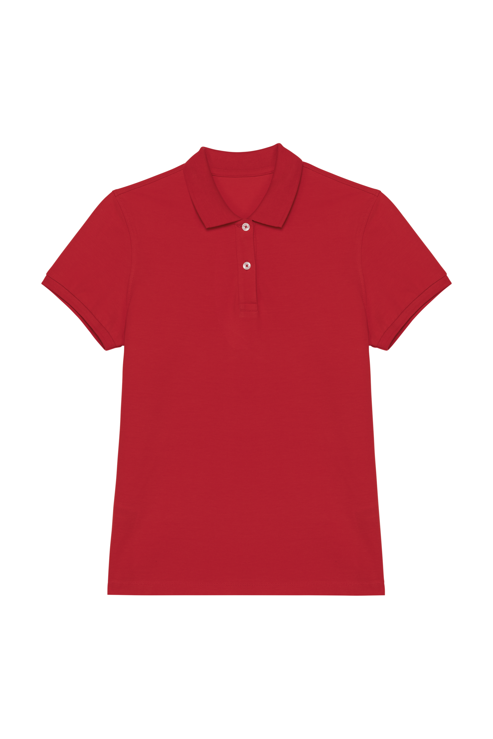 Polo sustentável em malha piqué de senhora - Vermelho papoila