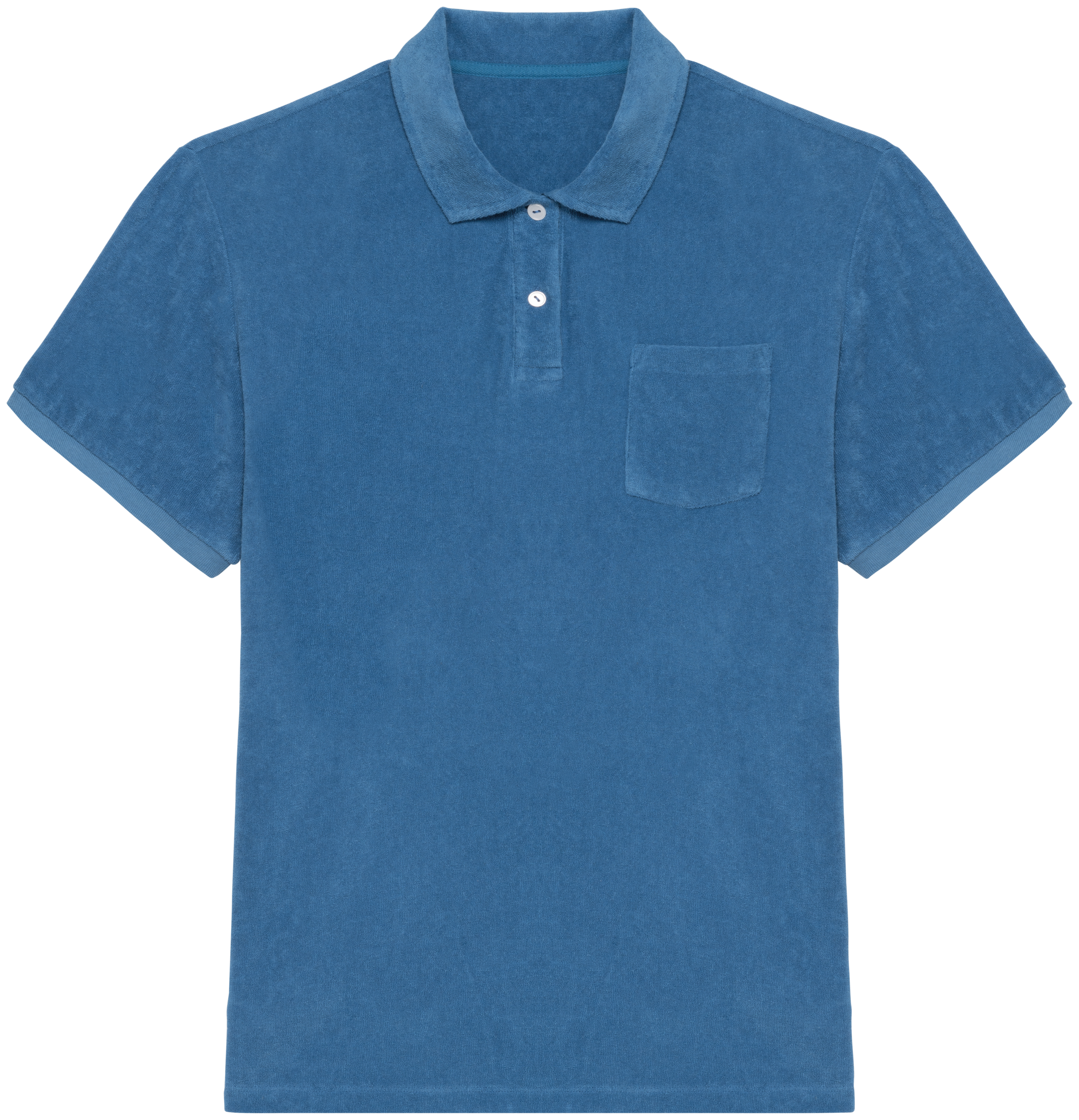 Polo sustentável em malha turca de homem - Azul riviera