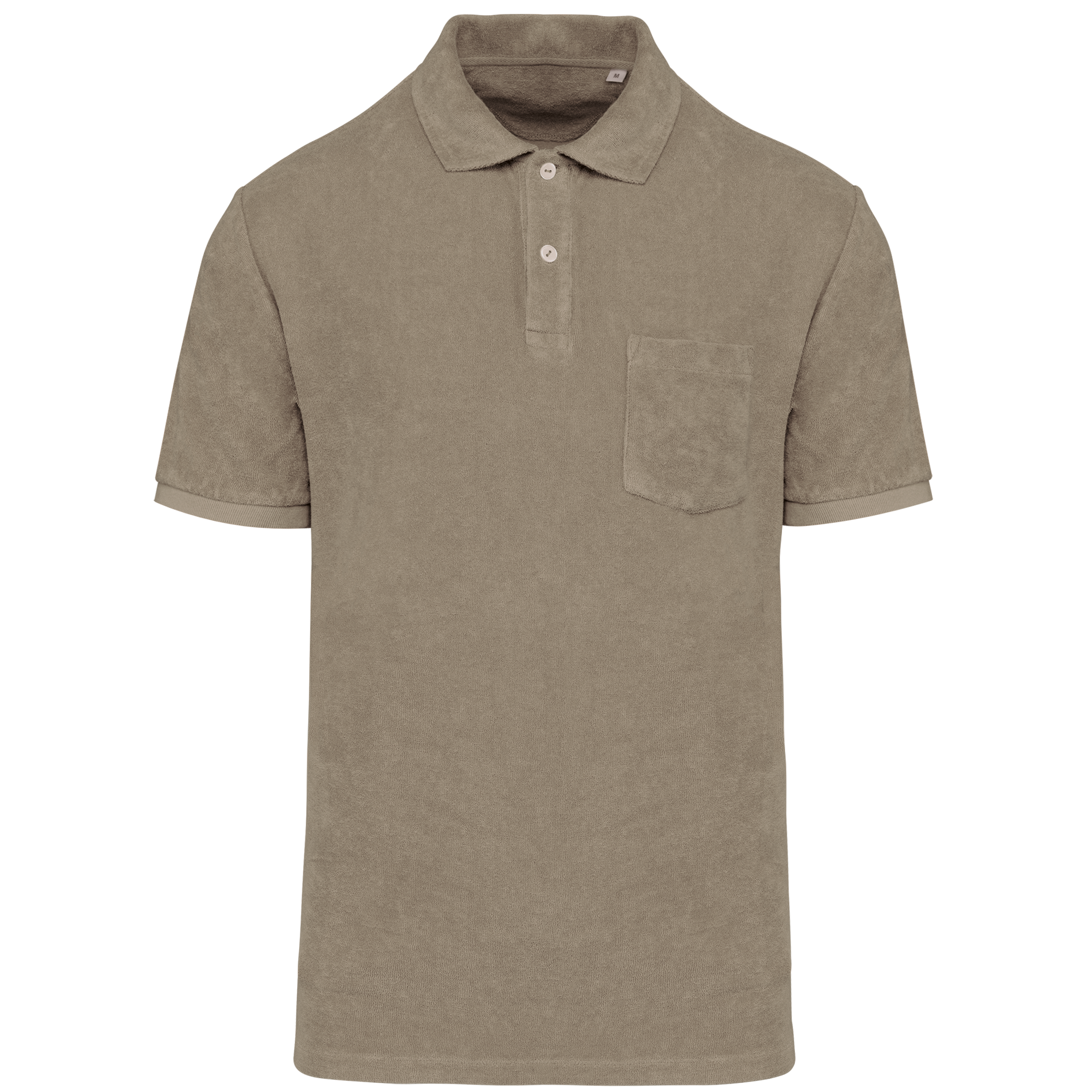 Polo sustentável em malha turca de homem - Creme café