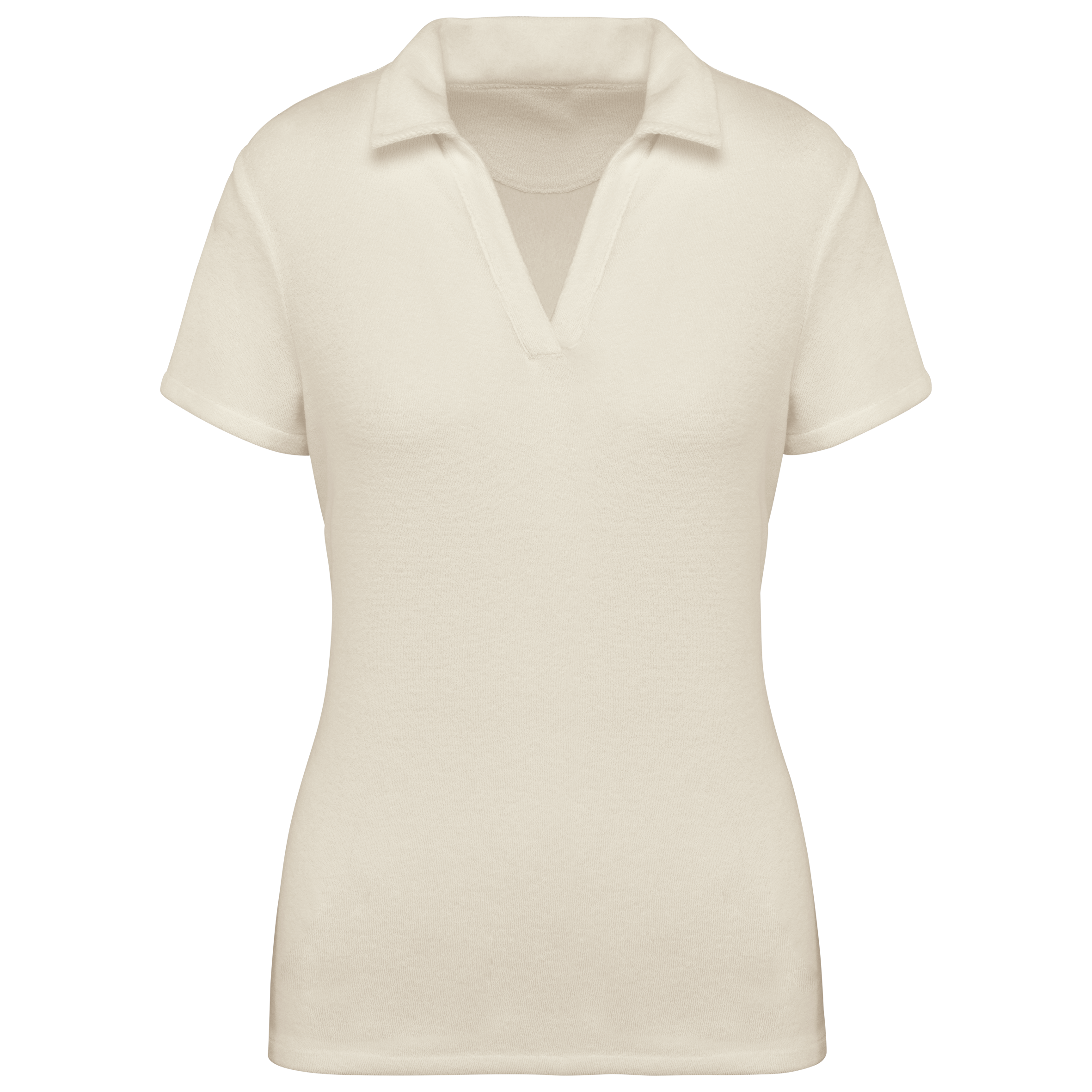 Polo sustentável em malha turca de senhora - Marfim