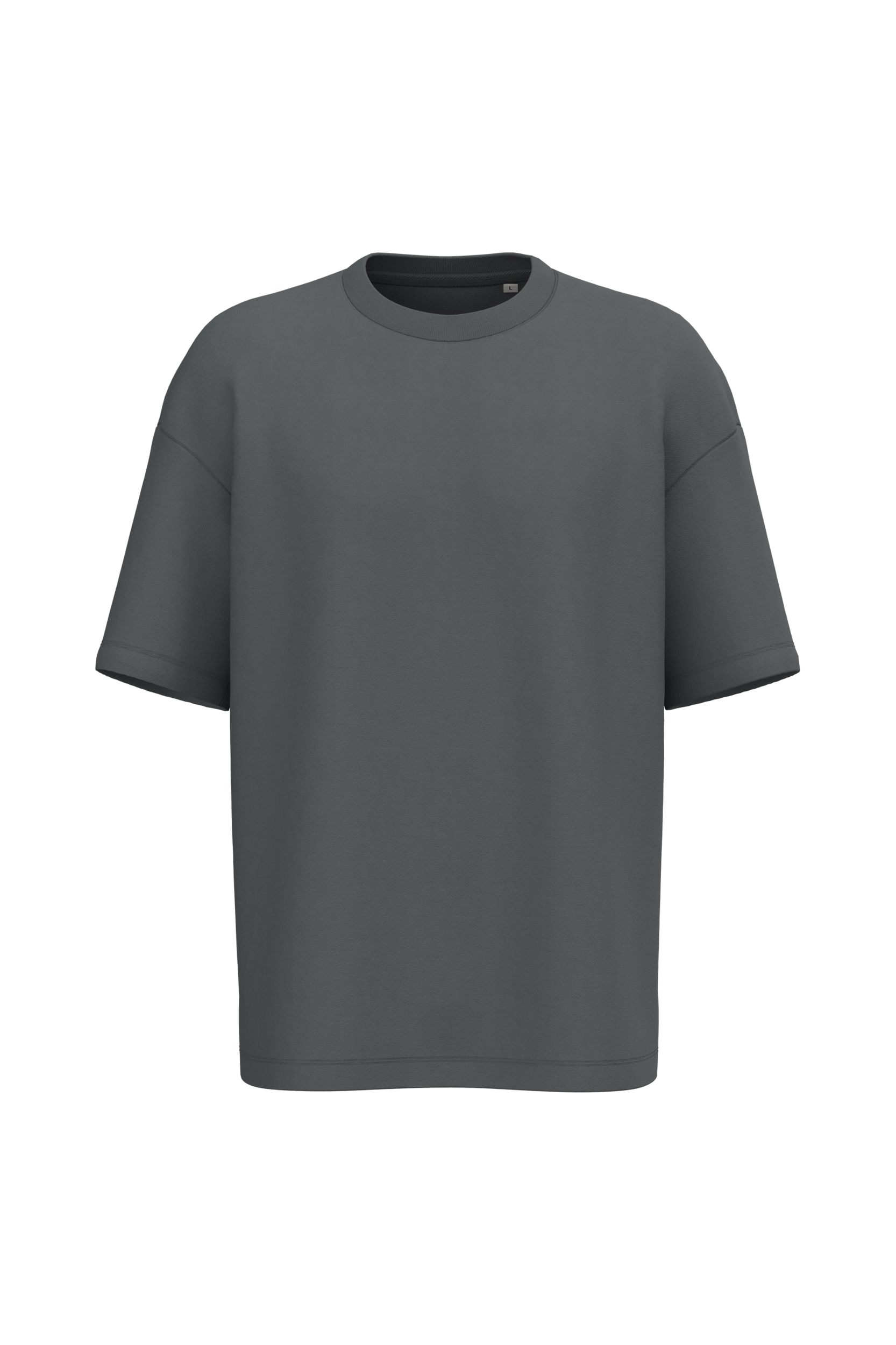 T-shirt sustentável oversize French Terry unissexo - Cinzento ferro