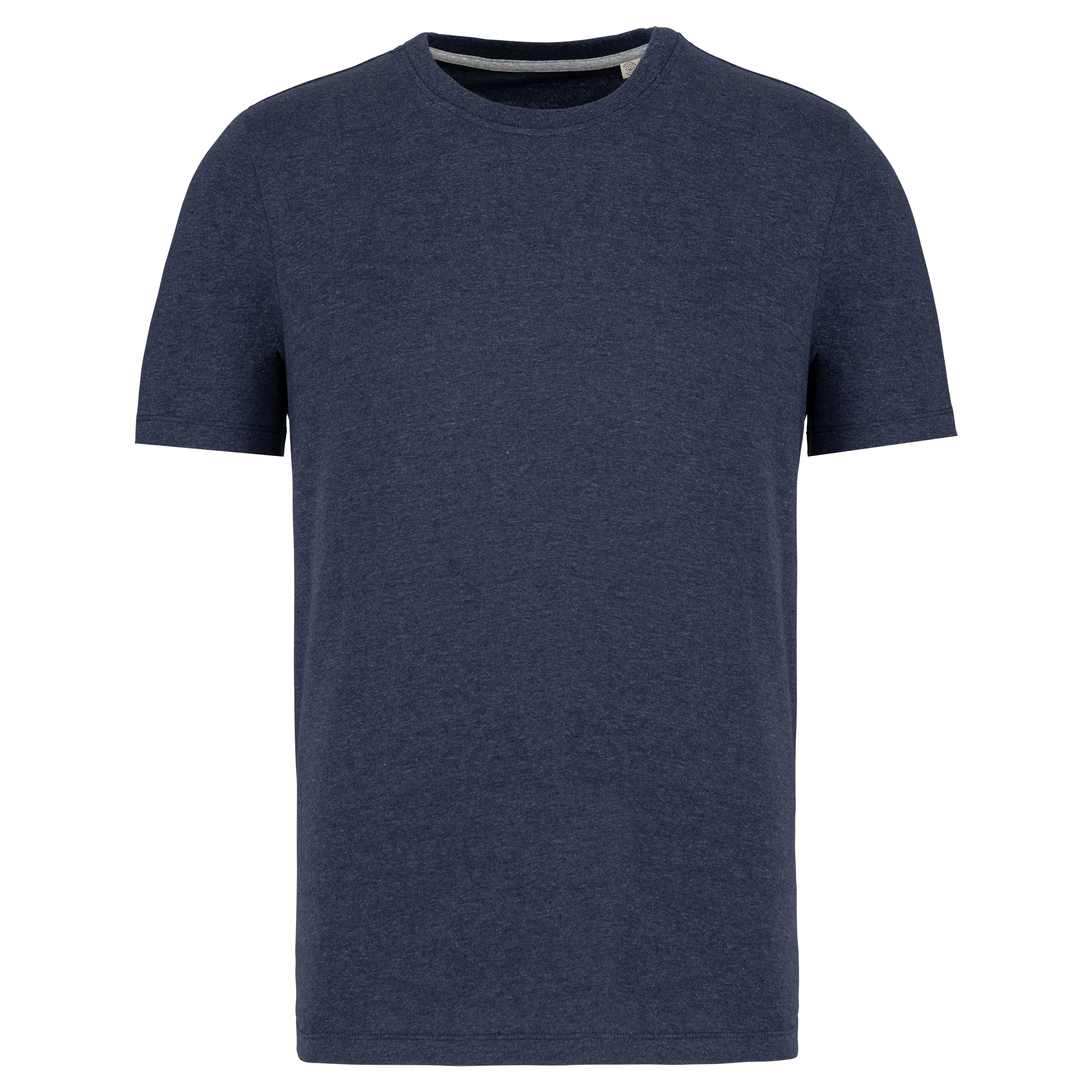 T-shirt sustentável reciclada unissexo - Azul marinho reciclado mesclado