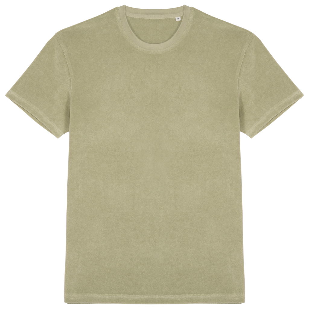 T-shirt sustentável em malha turca de homem - Verde amêndoa