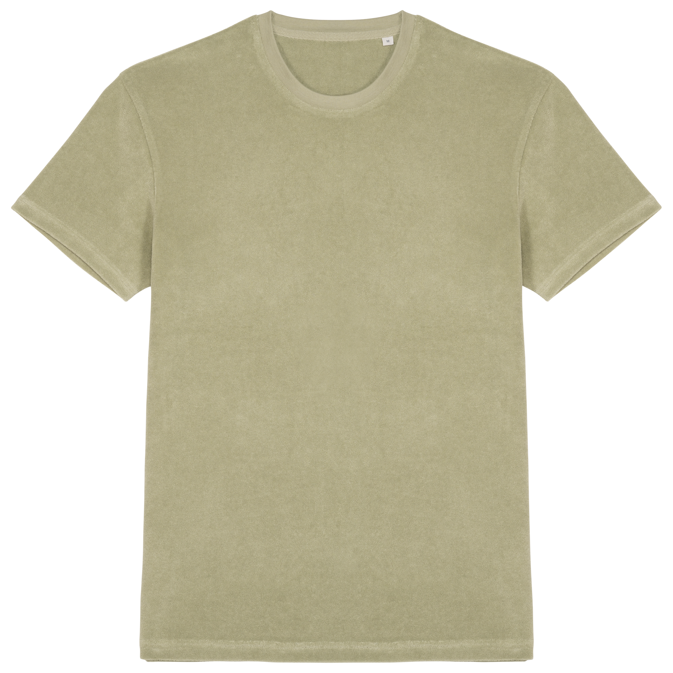 T-shirt sustentável em malha turca de homem - Verde amêndoa