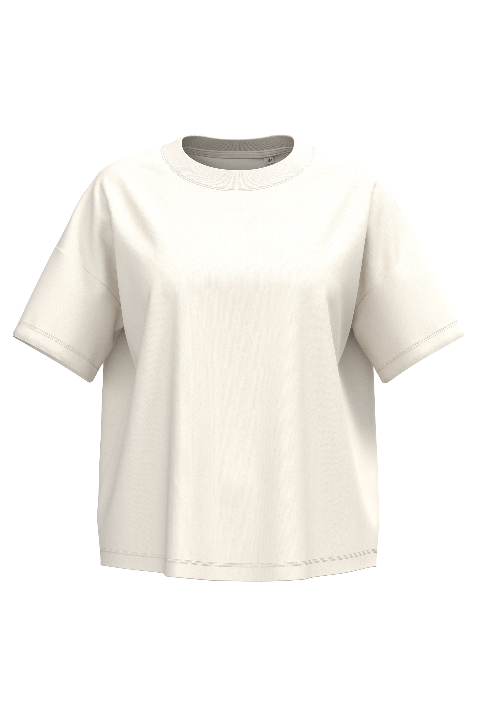 T-shirt sustentável oversize de senhora - Marfim