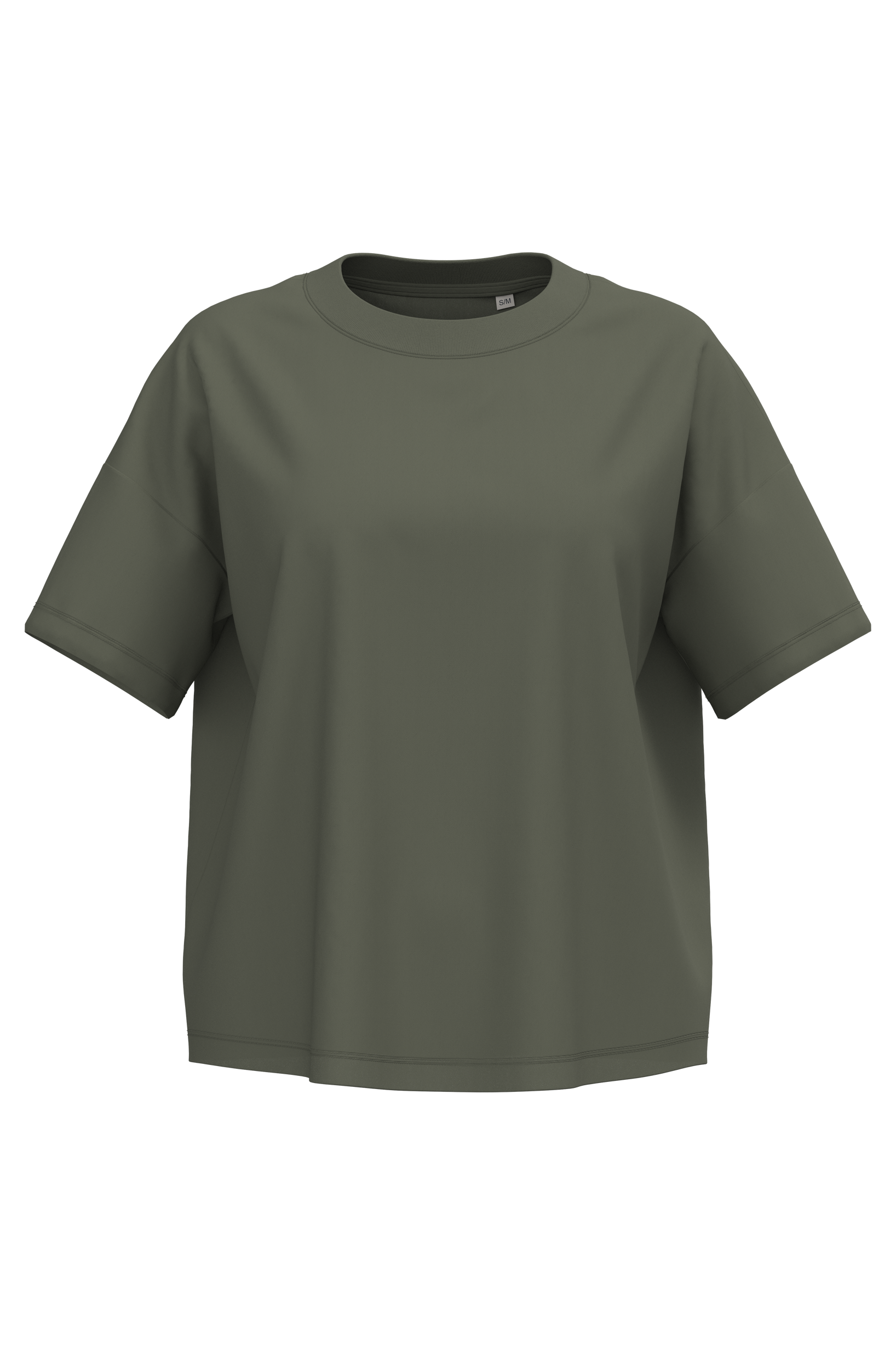 T-shirt sustentável oversize de senhora - Caqui orgânico