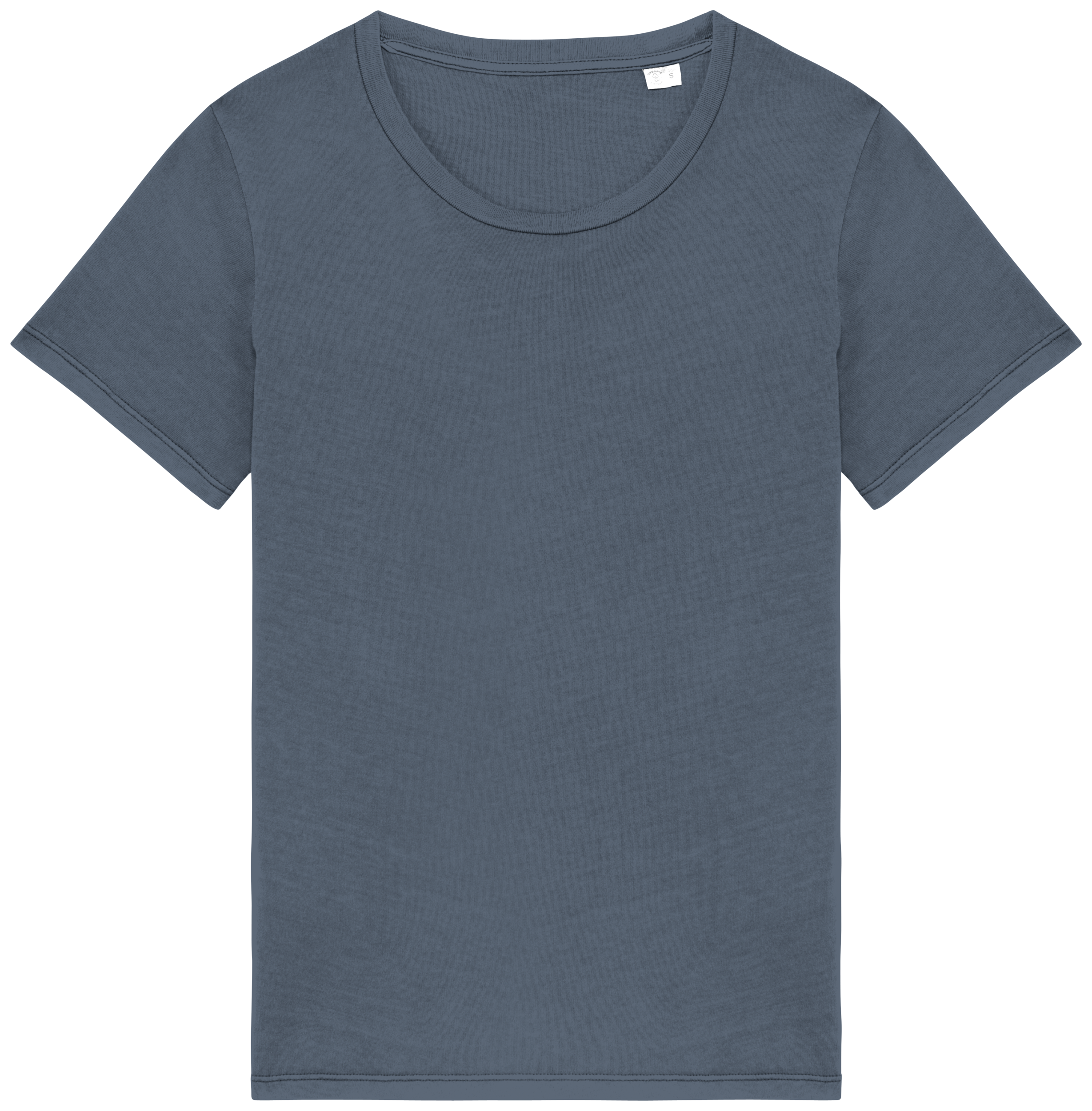 T-shirt sustentável com aspecto lavado de senhora - Cinzento mineral lavado