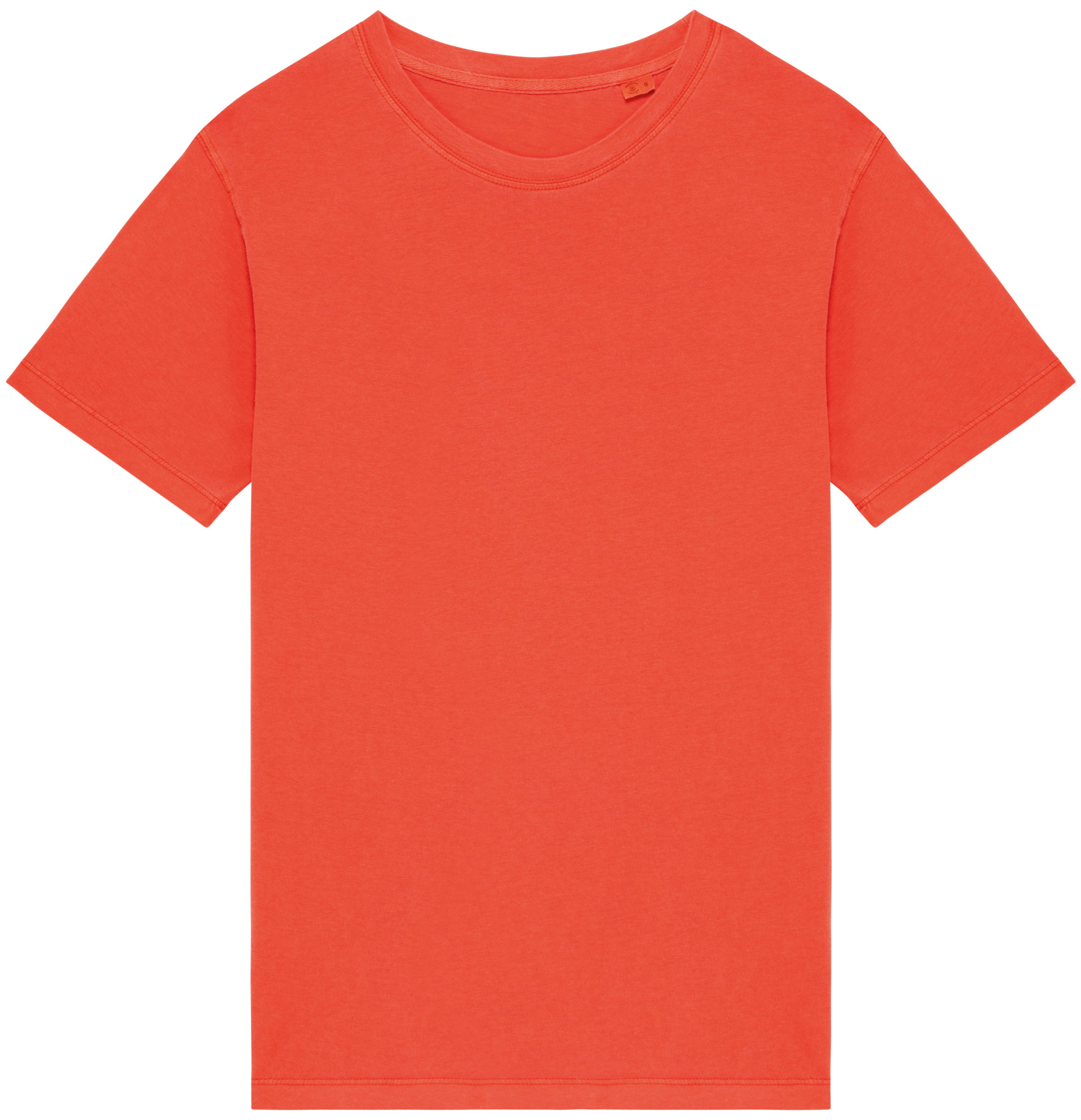 T-shirt com aspecto lavado de senhora - Páprica lavado