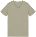 T-shirt sustentável slub sem acabamento de homem - Verde amêndoa