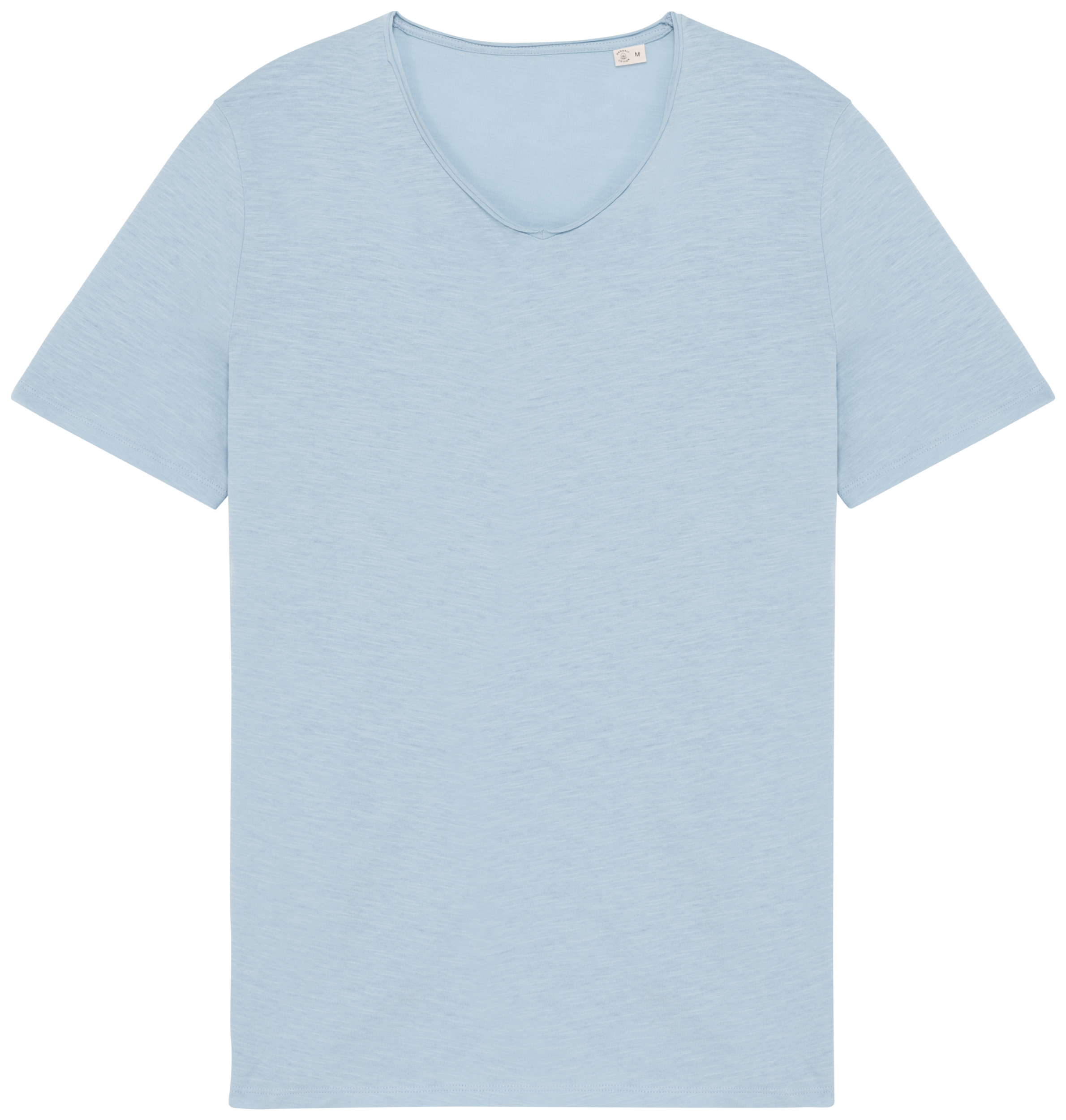 T-shirt sustentável slub sem acabamento de homem - Água marinha
