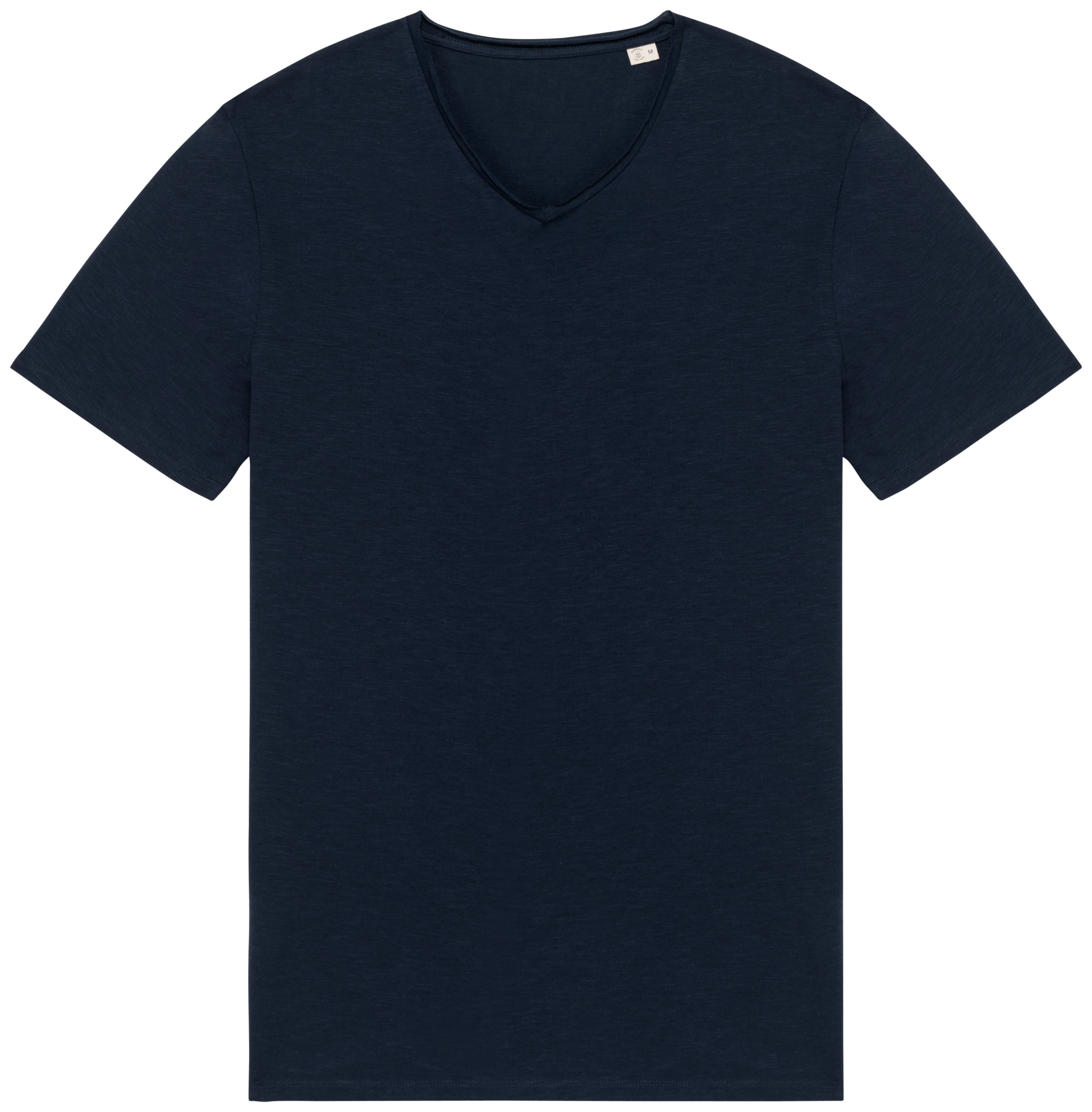 T-shirt sustentável slub sem acabamento de homem - Azul marinho