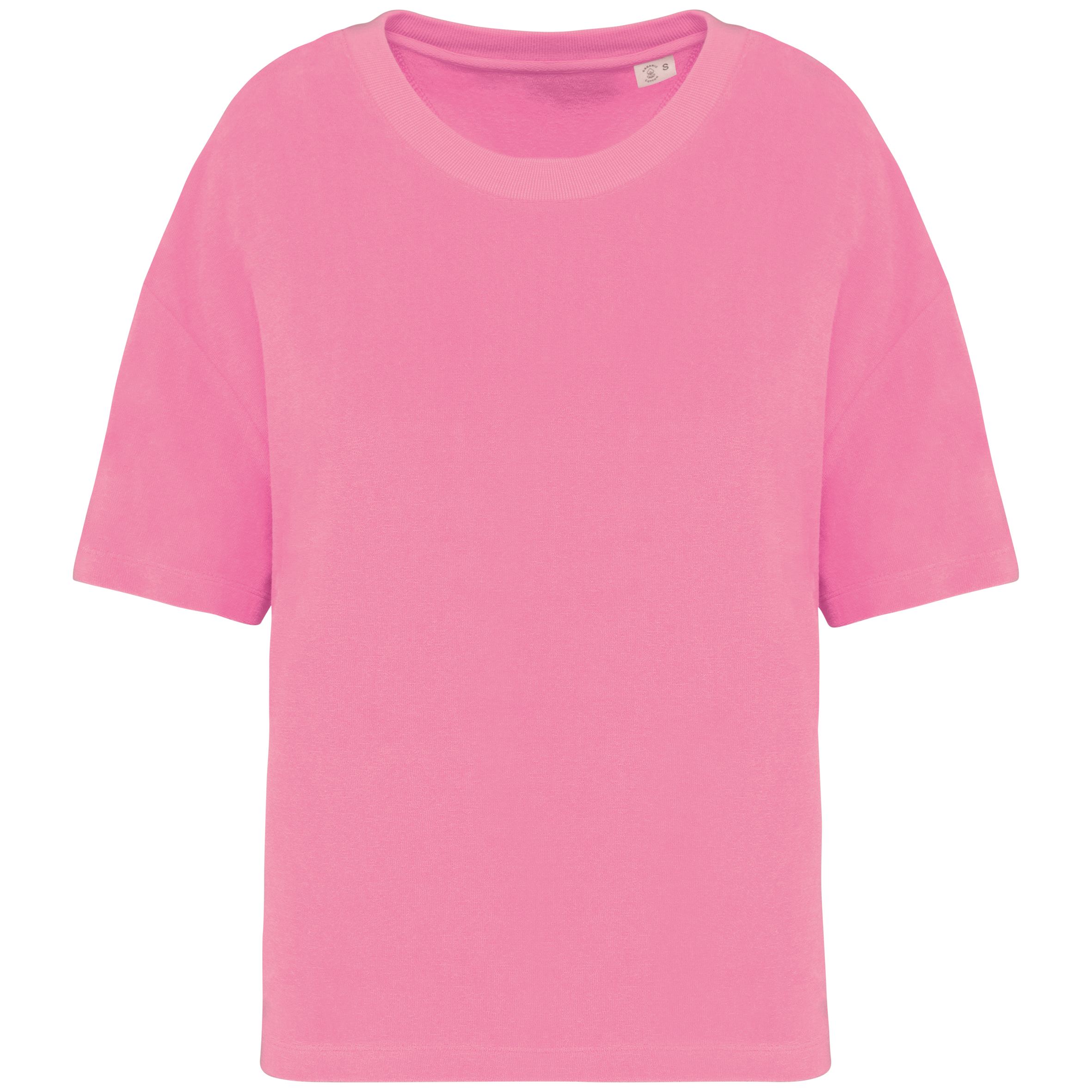 T-shirt sustentável em malha turca de senhora - Rosa doce