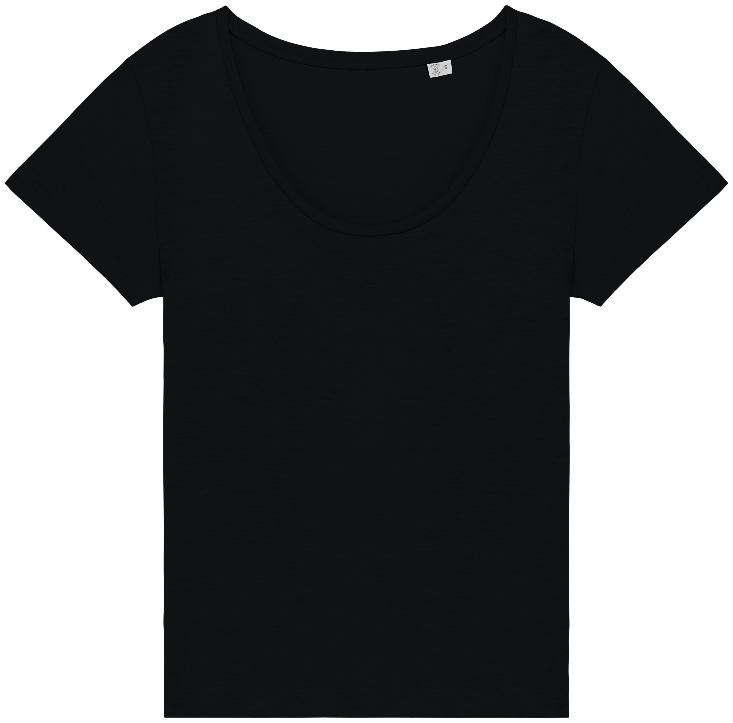 T-shirt sustentável slub de senhora - Preto