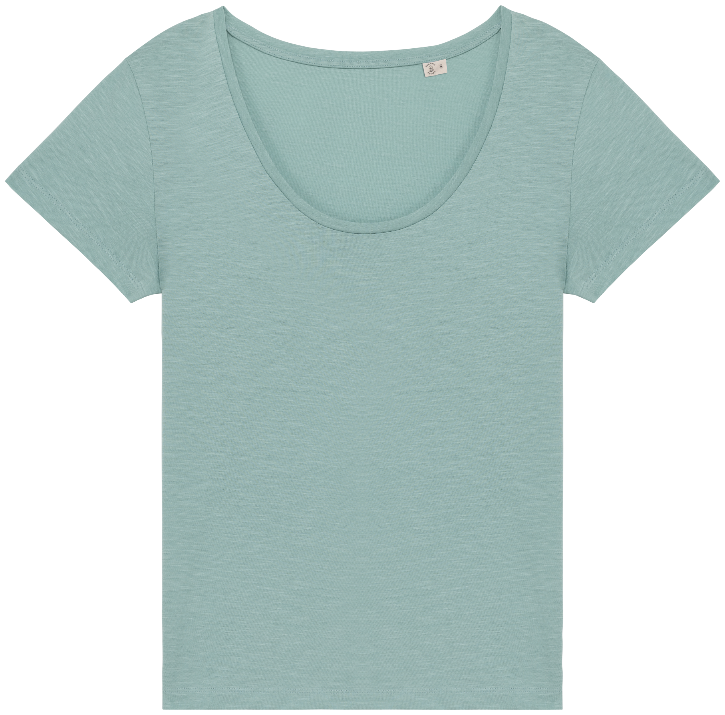 T-shirt sustentável slub de senhora - Verde jade