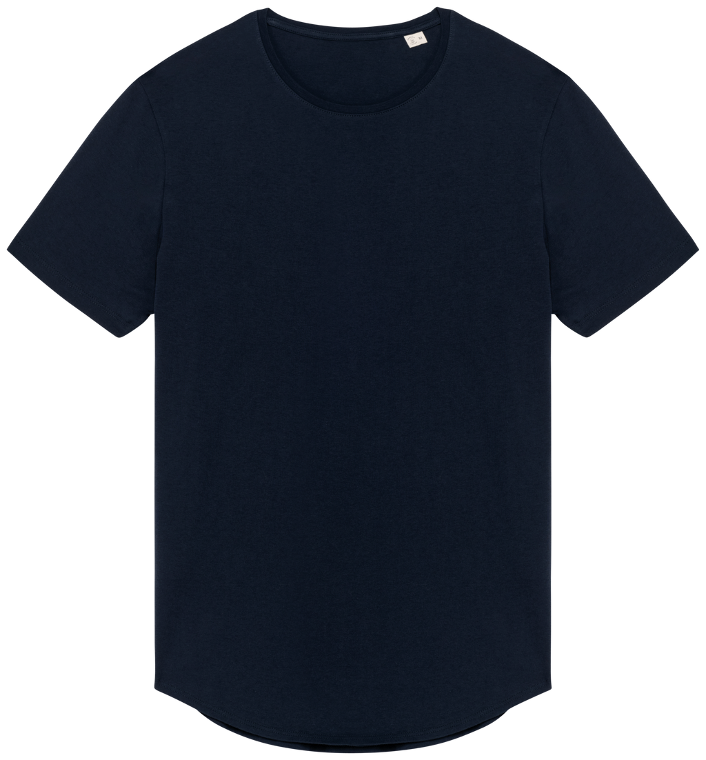 T-shirt base arredondada decote redondo de homem - Azul marinho