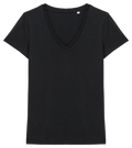 T-shirt sustentável decote V de senhora - Preto