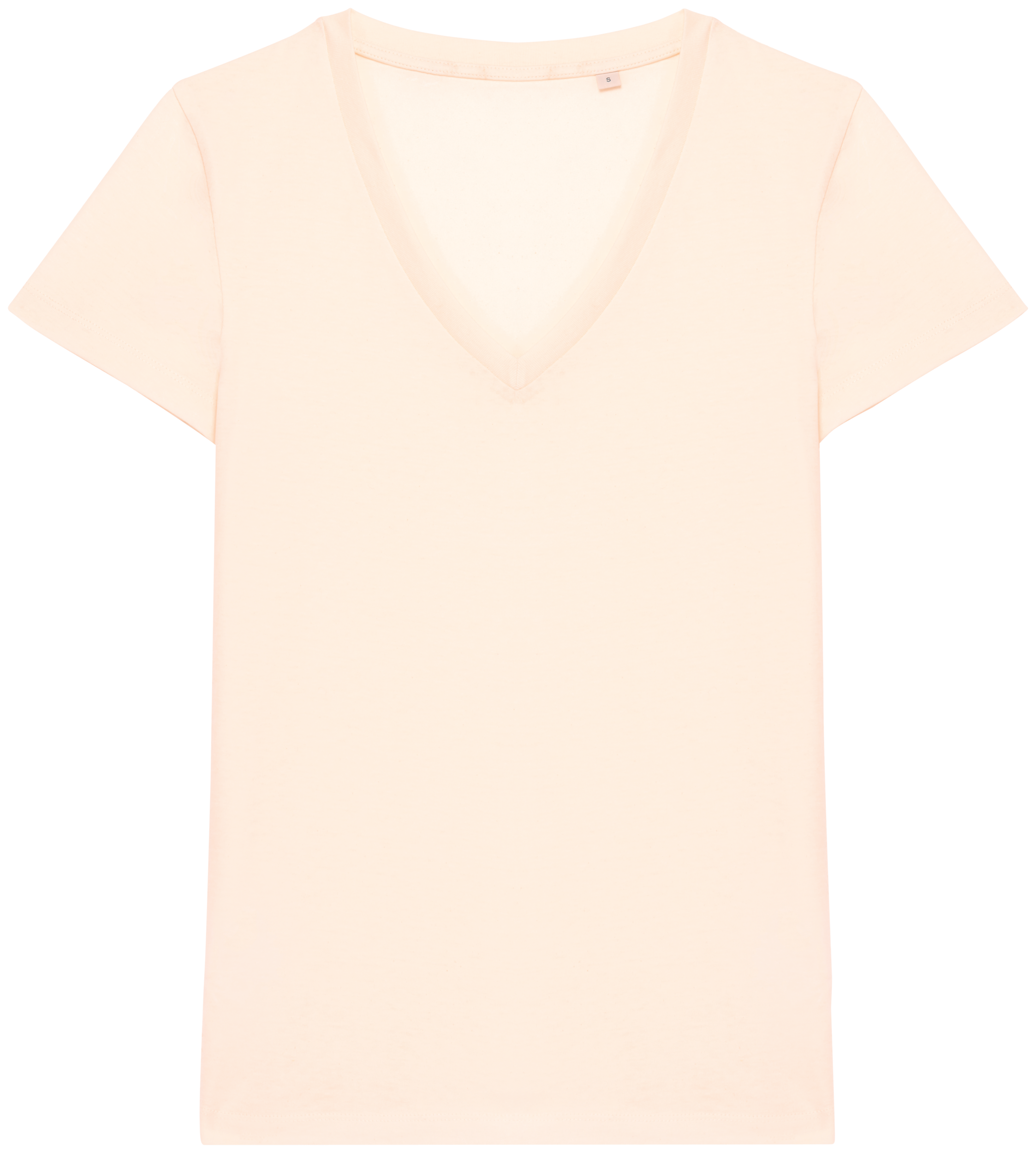 T-shirt sustentável decote V de senhora - Marfim