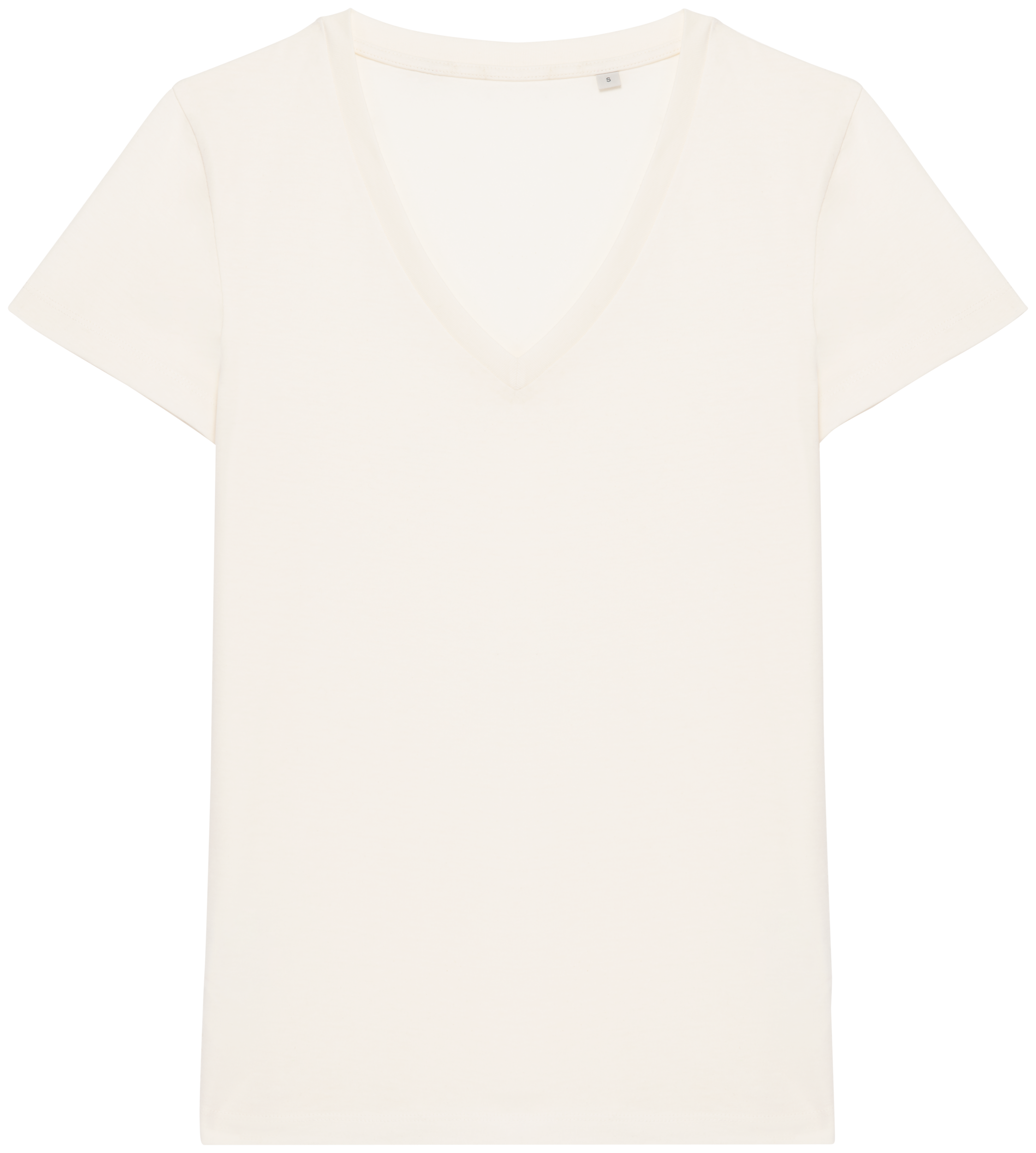 T-shirt sustentável decote V de senhora - Branco